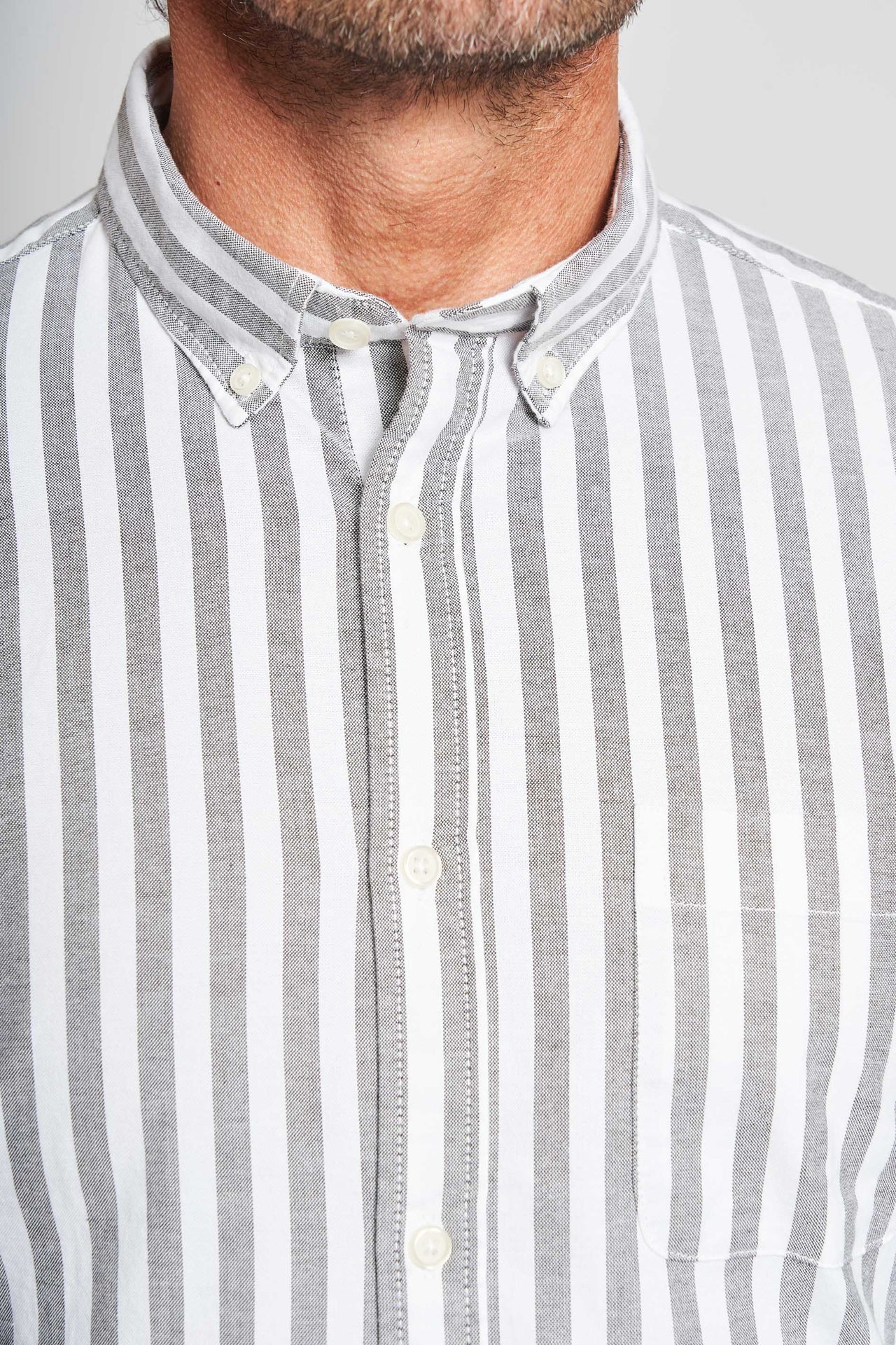 Oxford Skjorte 'Aabjørn' - Dark Olive/White Block