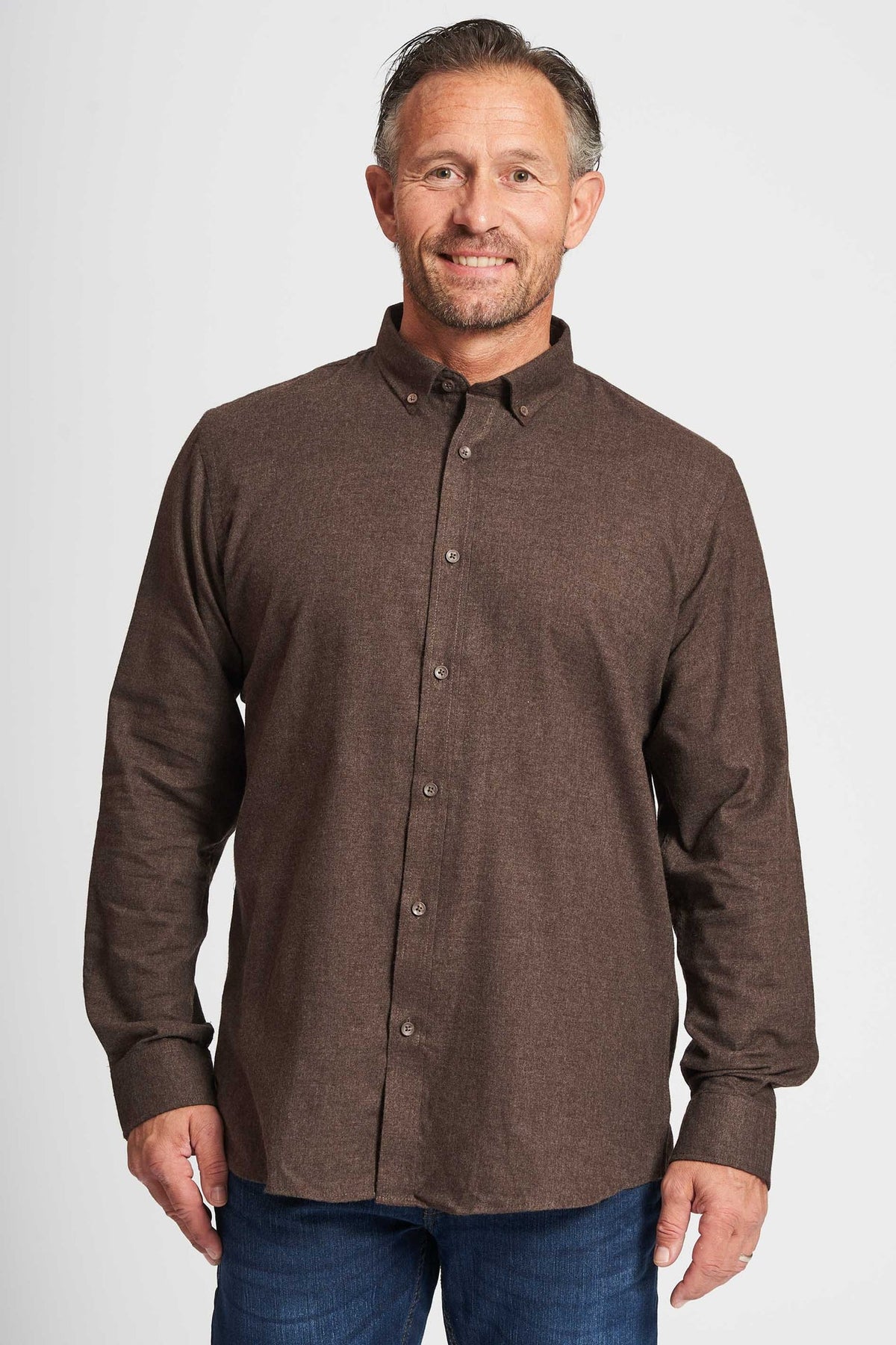 Flannel Skjorte  'Aage' - Brown Melange