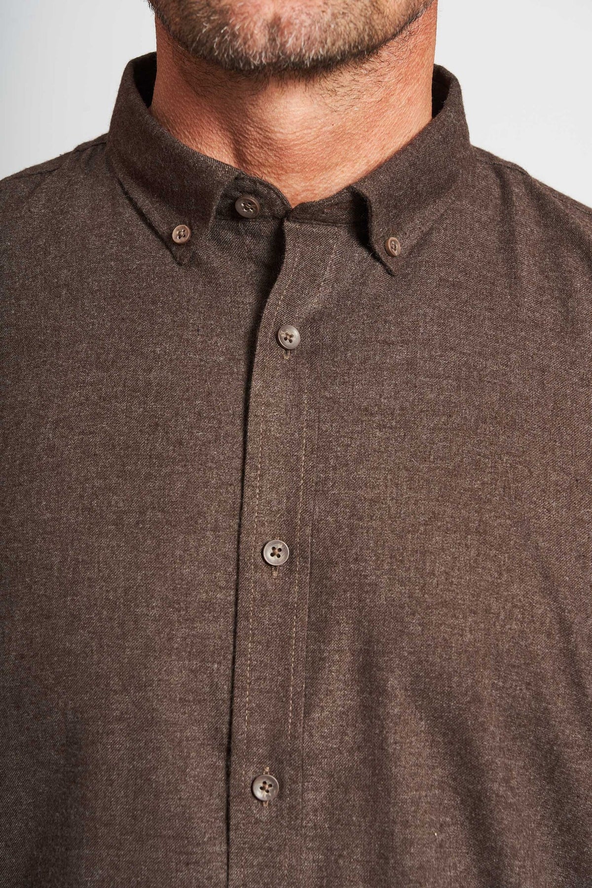 Flannel Skjorte  'Aage' - Brown Melange