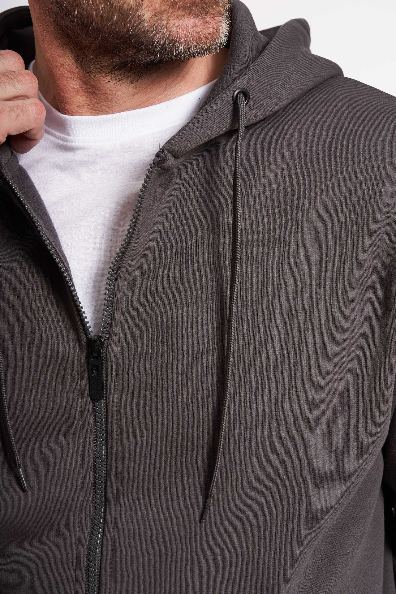 Sweat Cardigan 'Trige' - Dark Cement