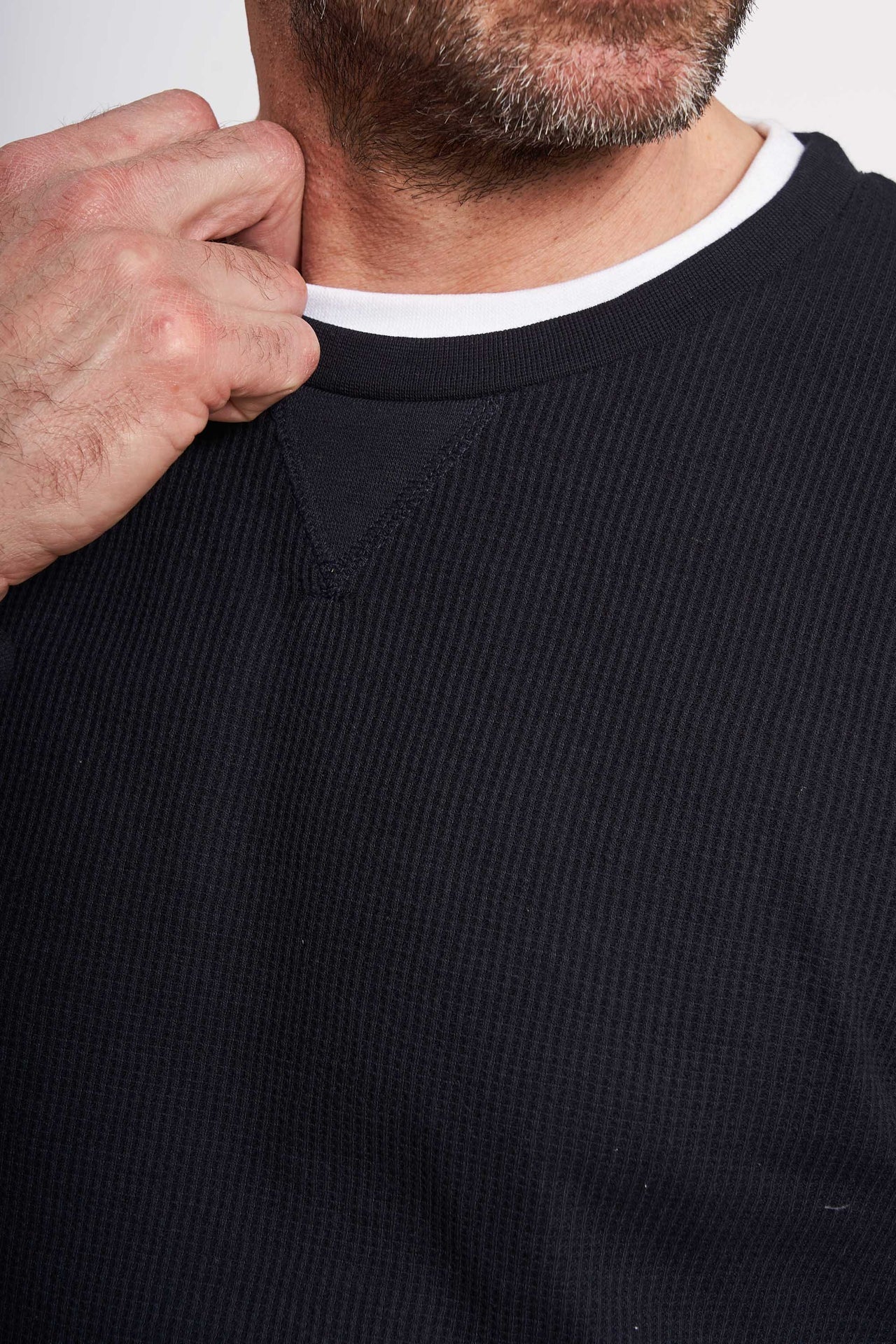 Vaffel Sweat 'Asnaes' - Dark Navy