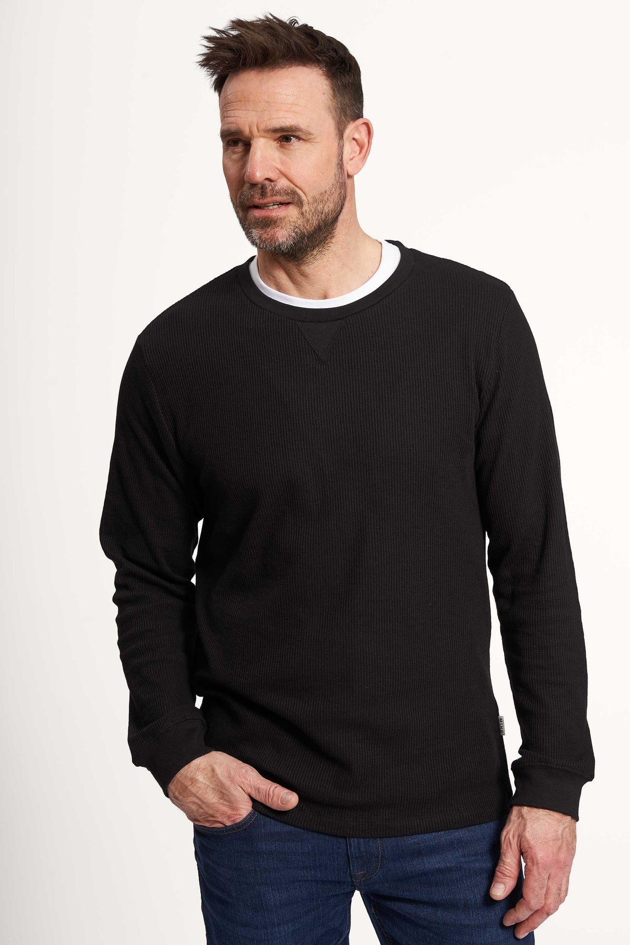 Vaffel Sweat 'Asnaes' - Black