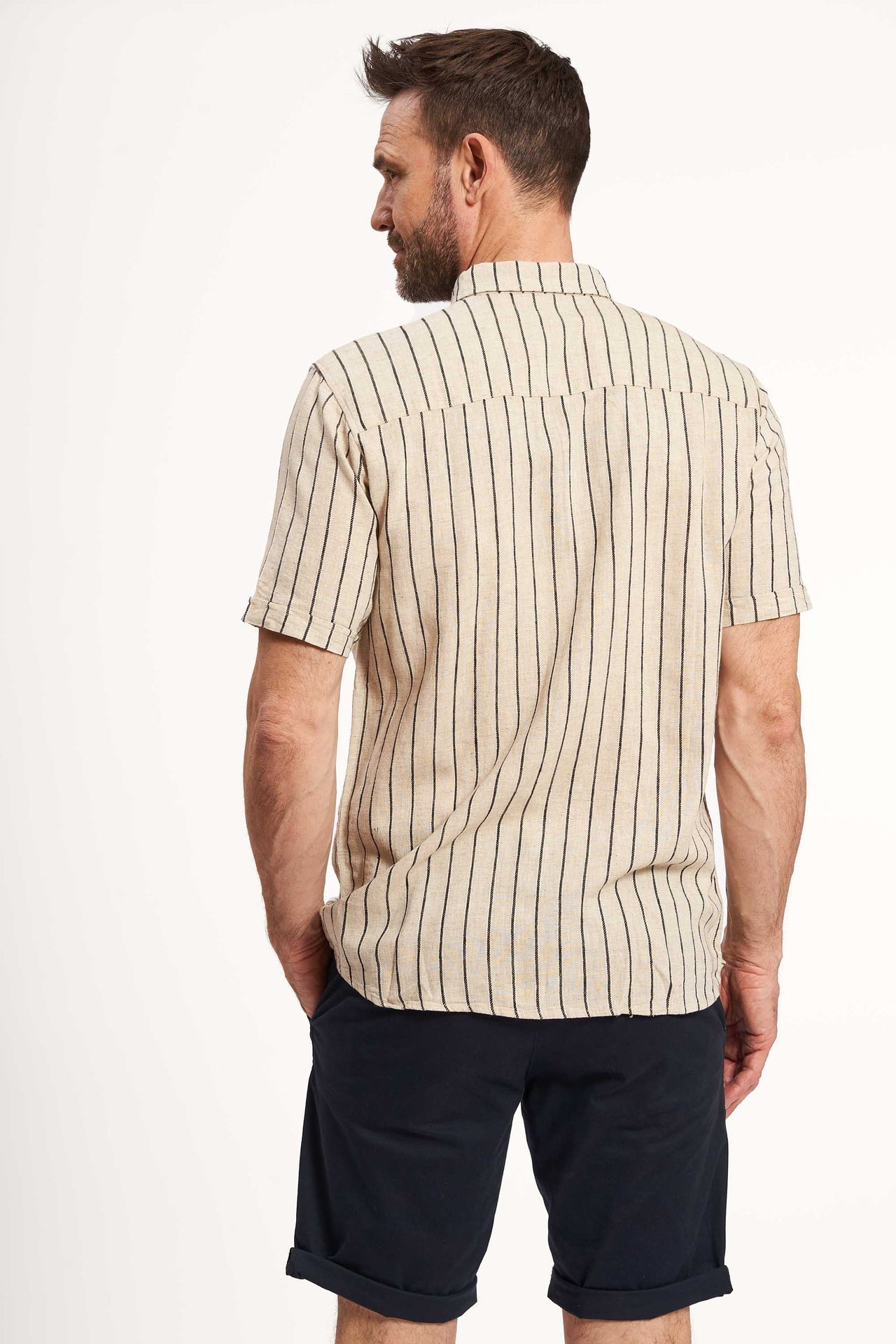 K/æ Hørmix Skjorte 'Valder' - Ecru Stripe