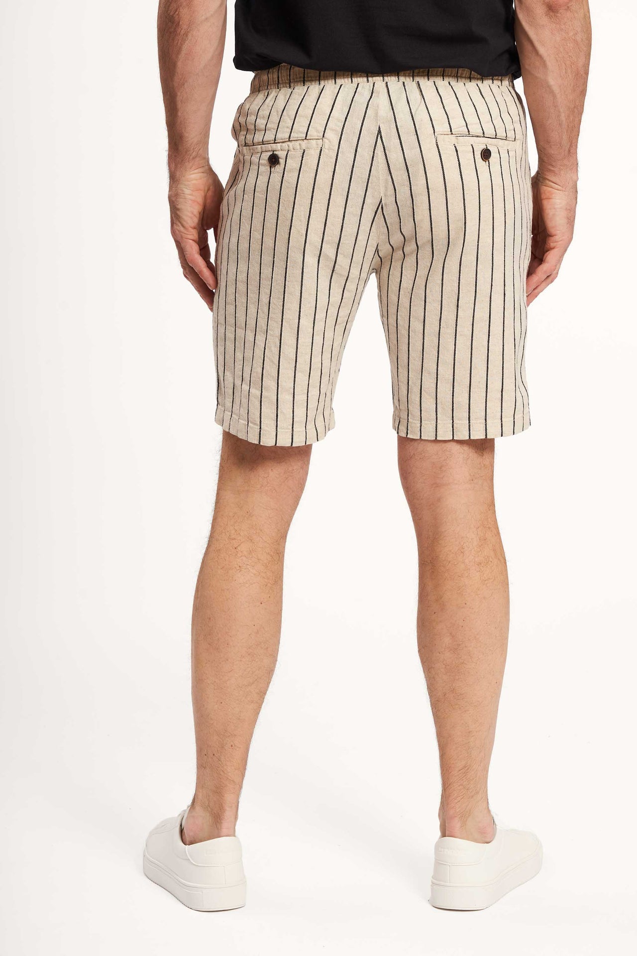 Shorts Hørmix 'Sigurd' - Ecru Stripe