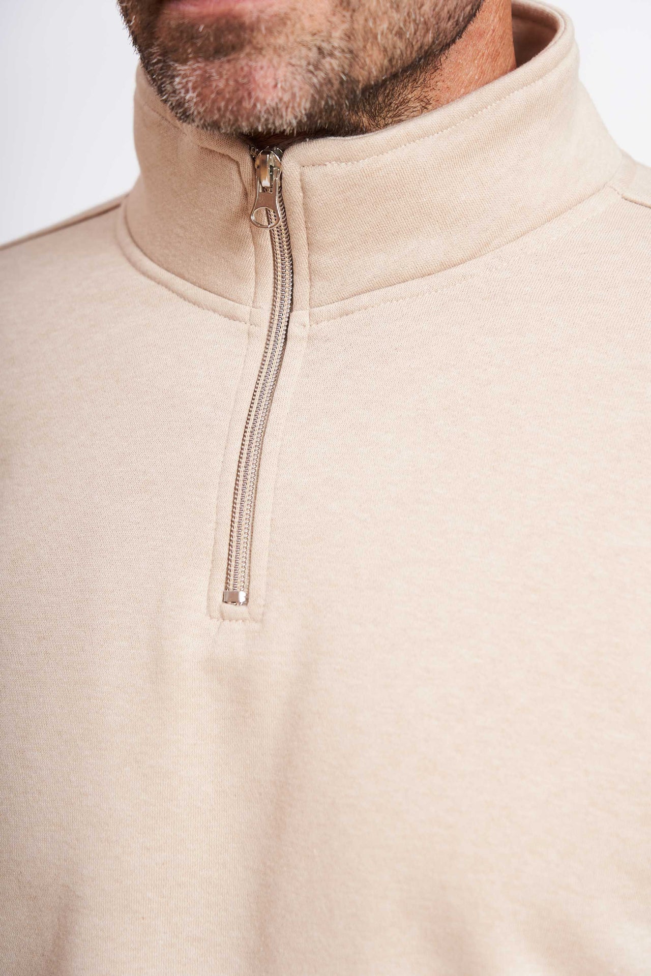 Sweat Half Zip 'Thy' - Sand Melange