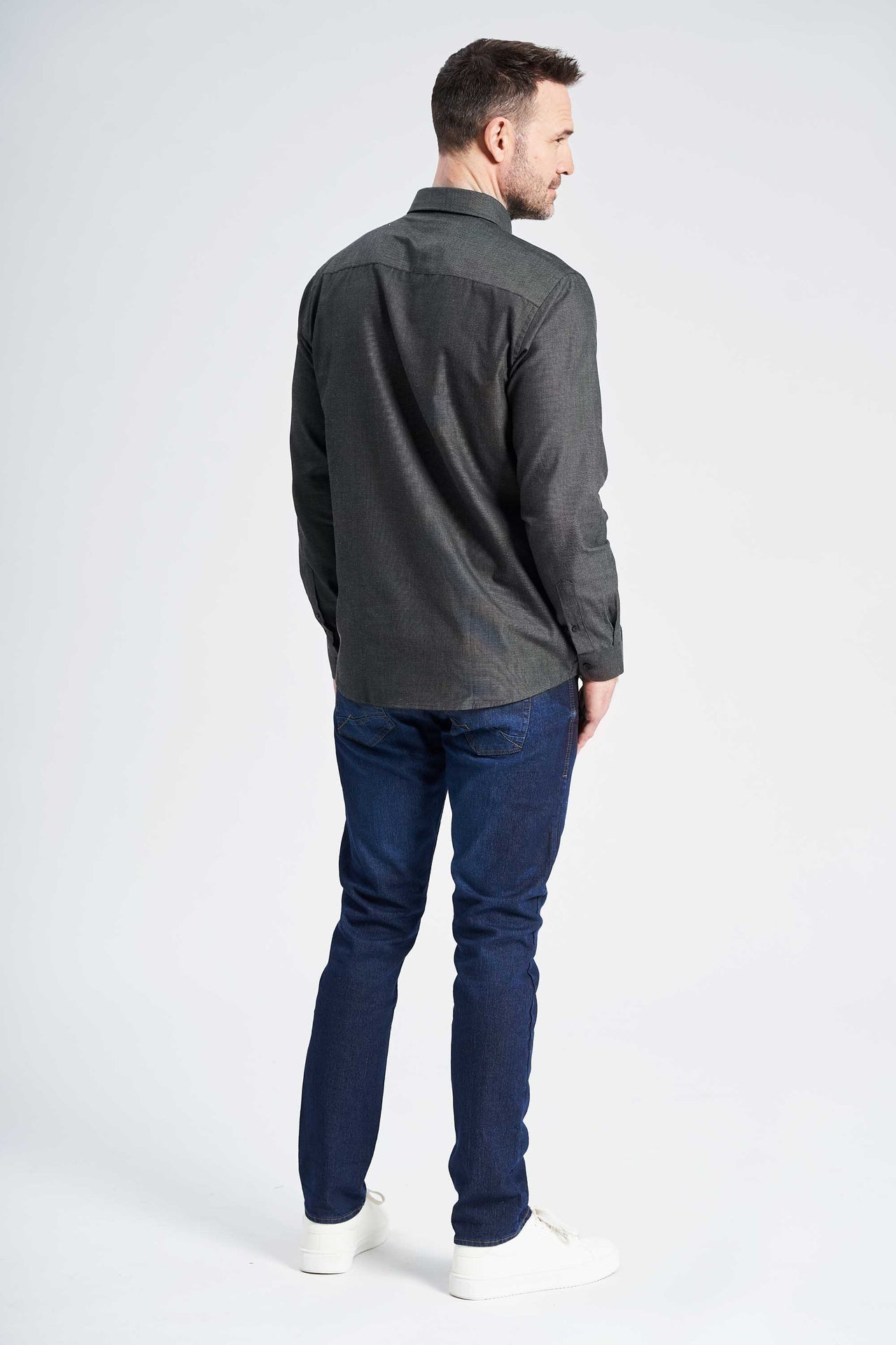 Fil-á-Fil Skjorte 'Arthur' - Olive/Black