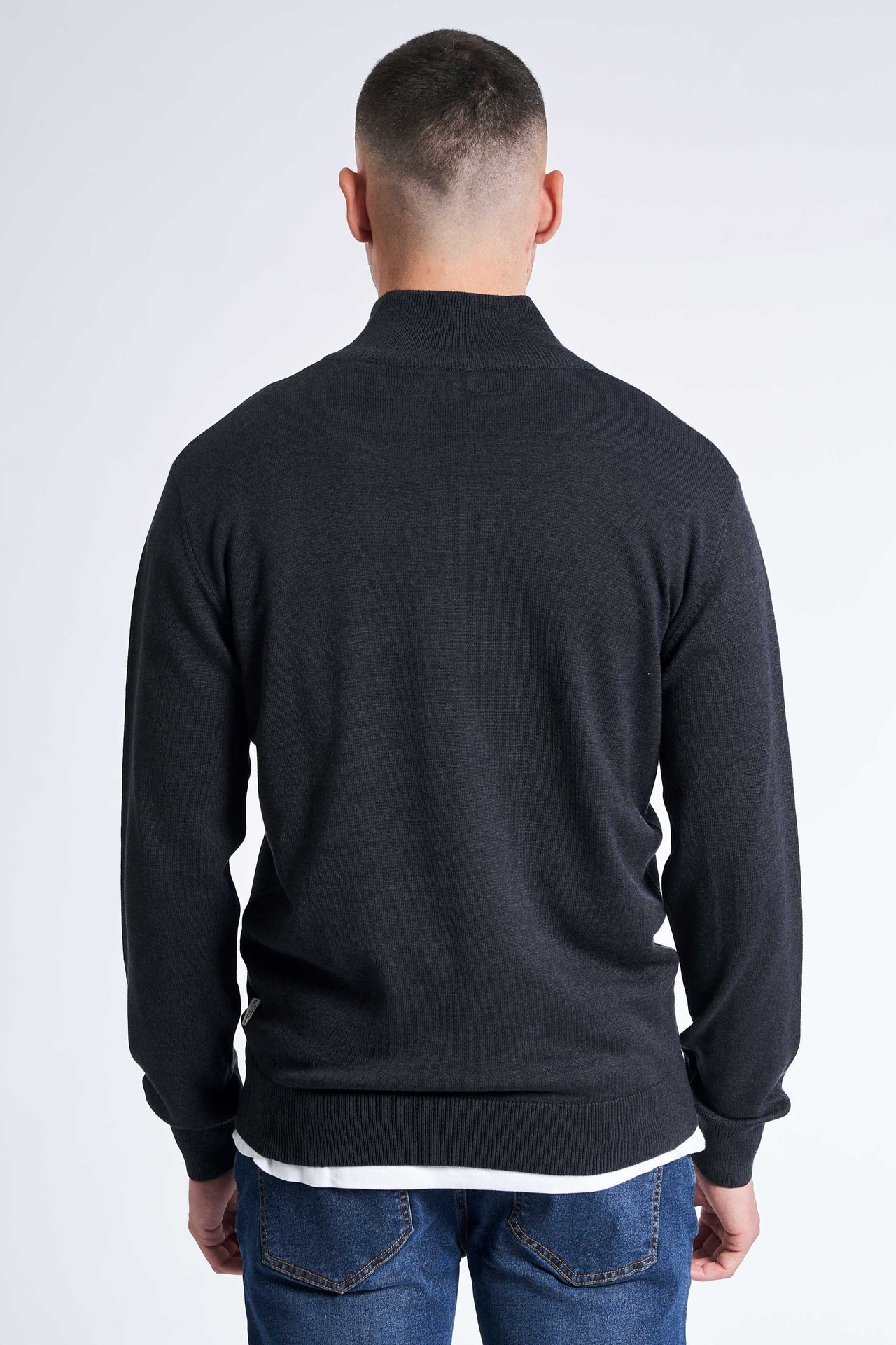Half Zip Strik 'Klampenborg' - Navy Melange