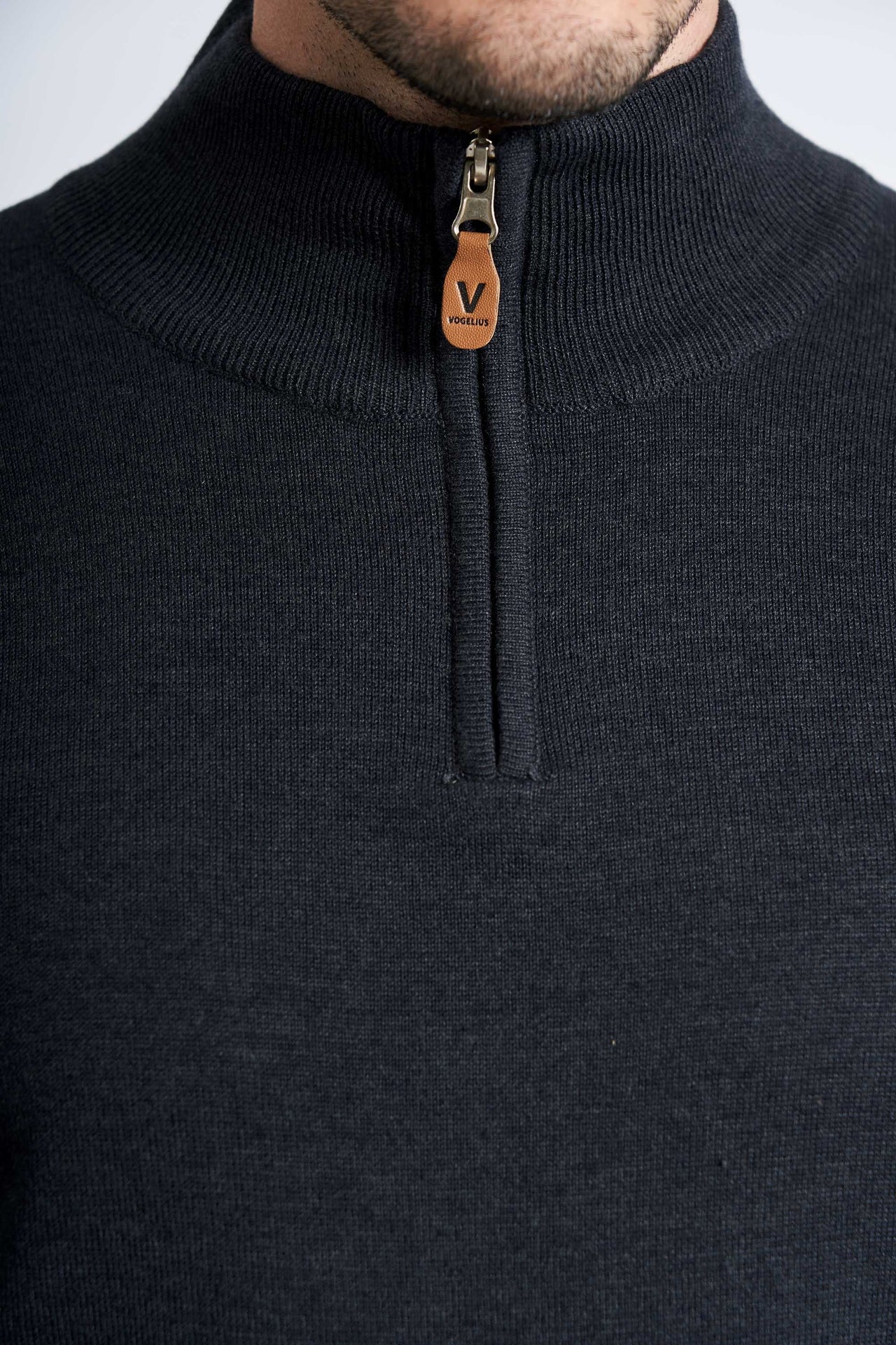 Half Zip Strik 'Klampenborg' - Navy Melange