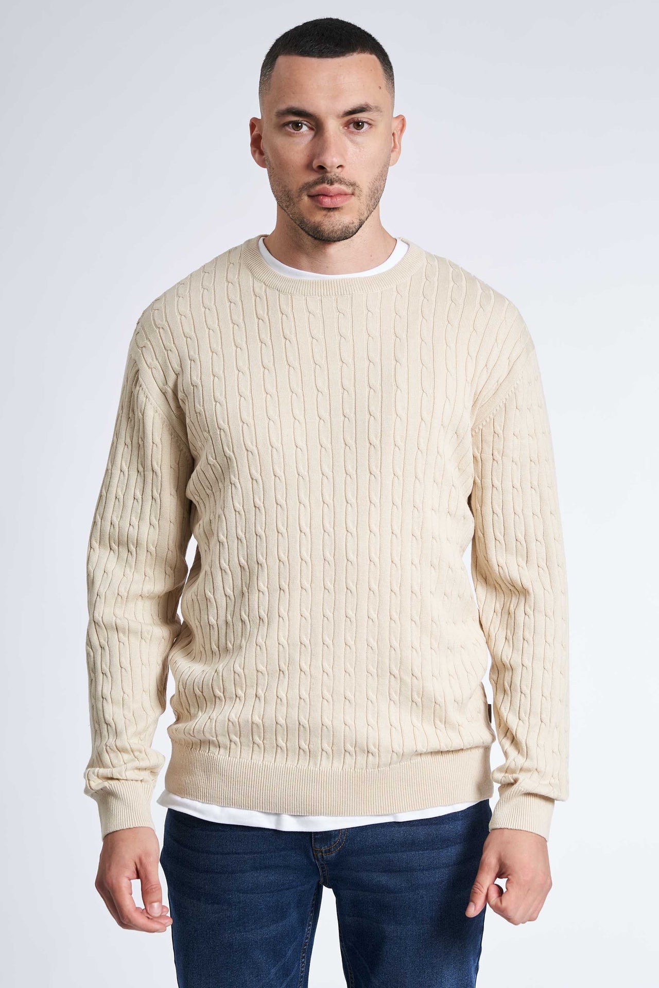 Kabelstrik 'Gentofte' - Whitecap Gray Melange