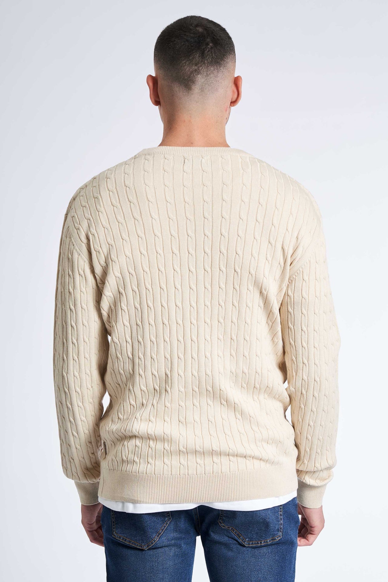 Kabelstrik 'Gentofte' - Whitecap Gray Melange