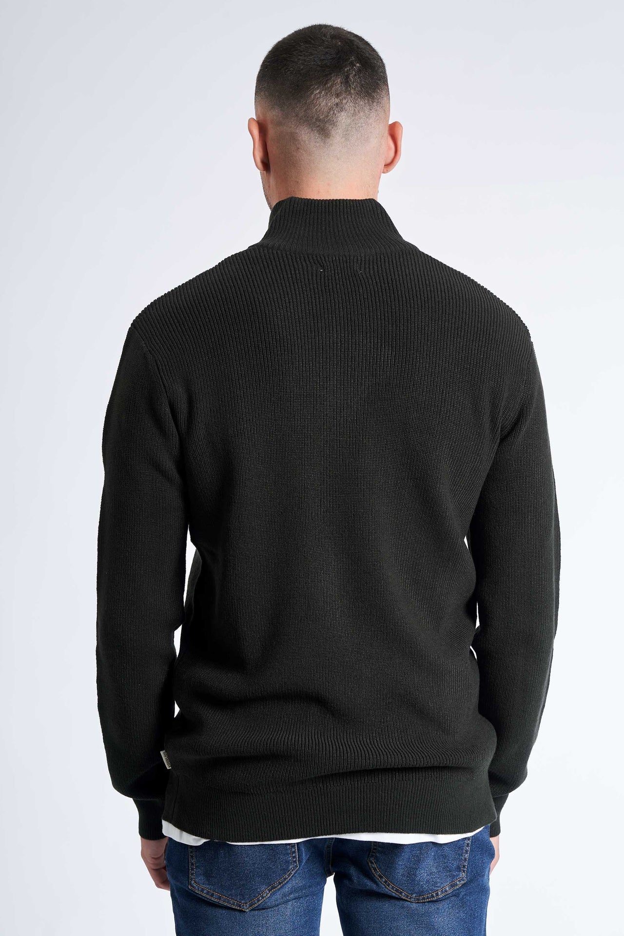 Half Zip Strik 'Hinnerup' - Hunter Green Twist