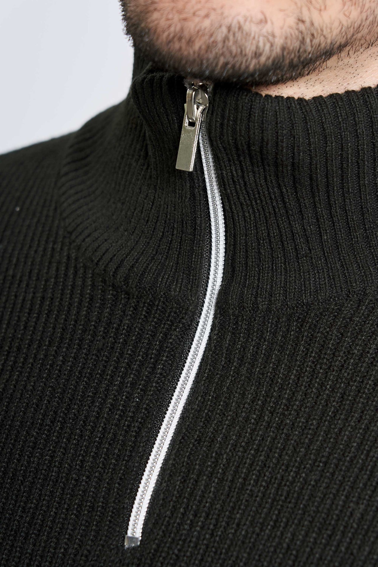 Half Zip Strik 'Hinnerup' - Hunter Green Twist