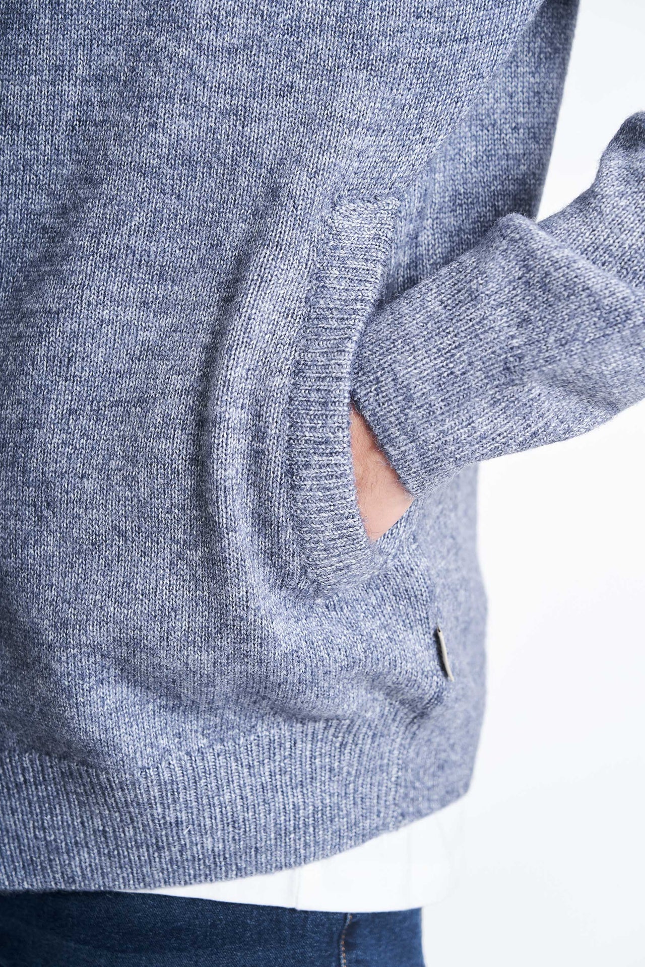 Cardigan m. Uld 'Lemming' - Navy Melange