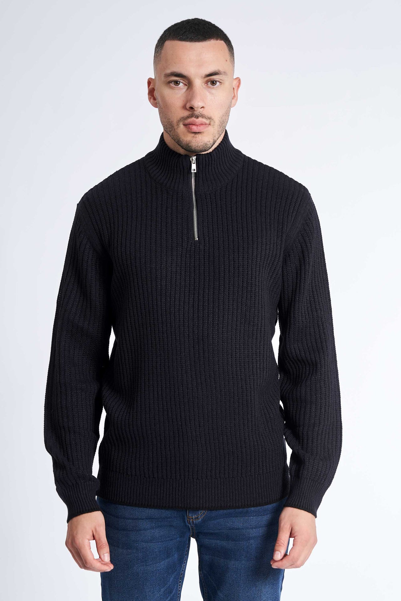Half Zip Strik 'Tureby' - Dark Navy Twist