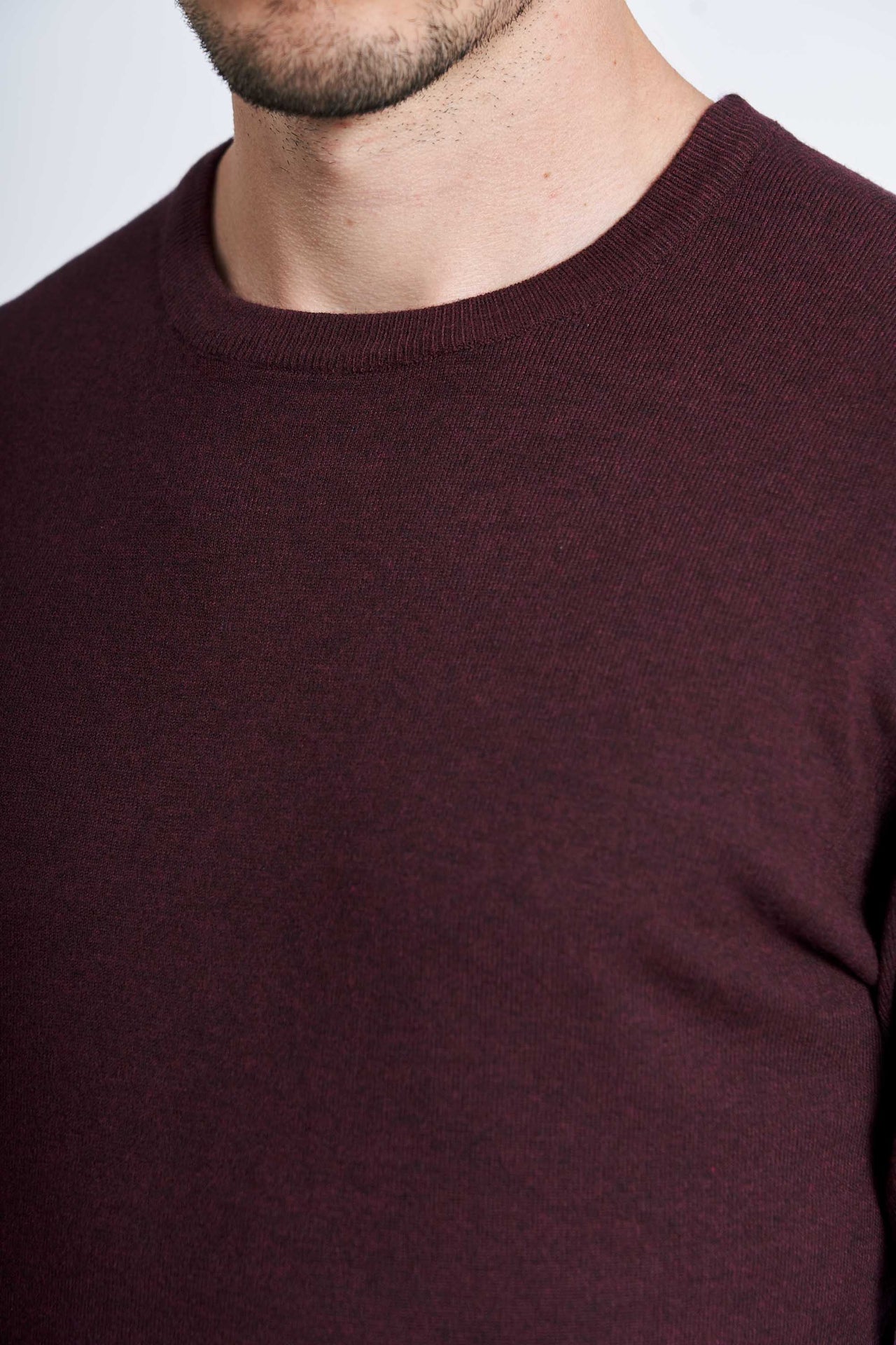 Pullover Strik 'Tjele' - Deep Wine Melange