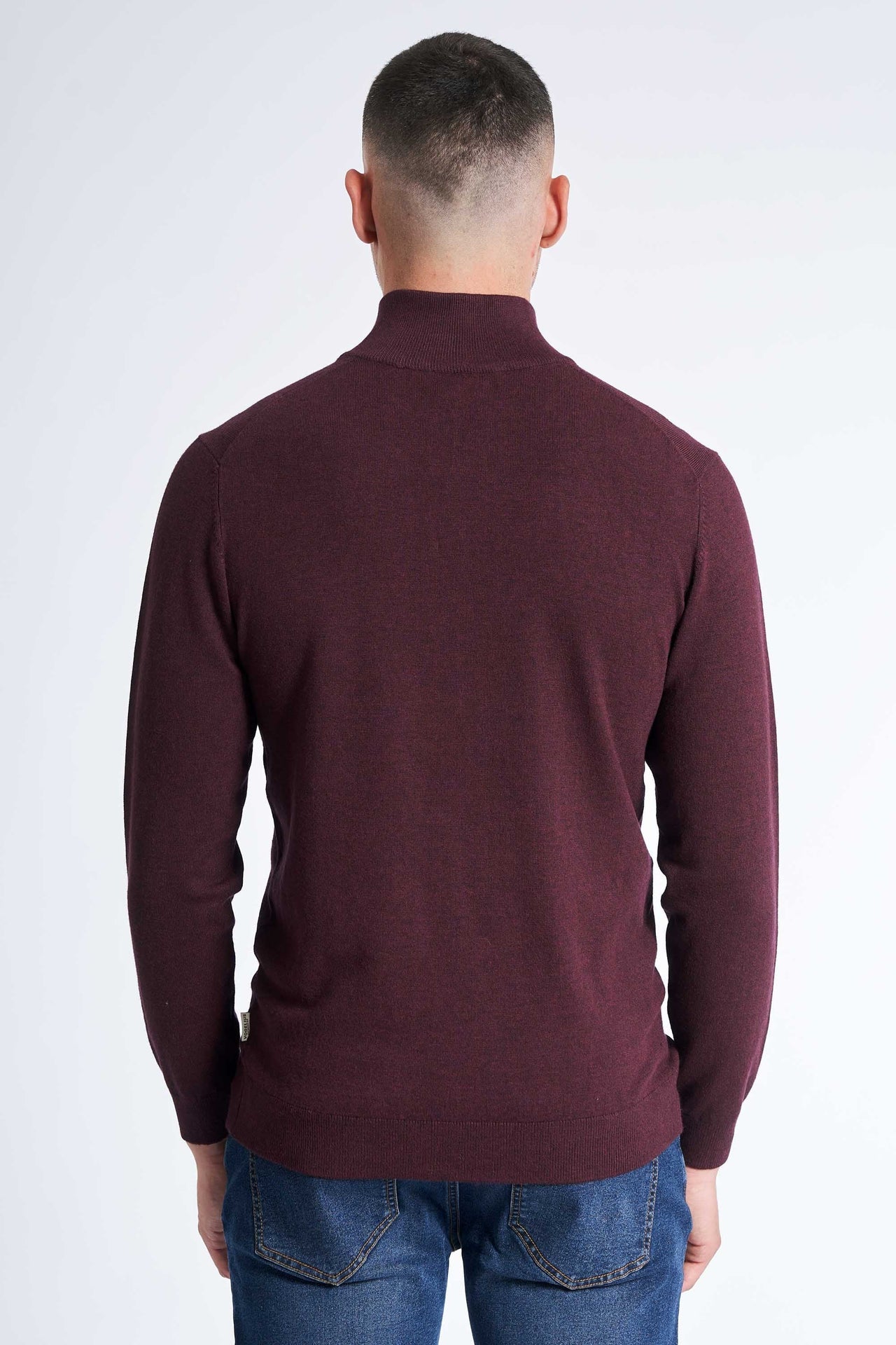 Half Zip Strik 'Toreby' - Deep Wine Melange
