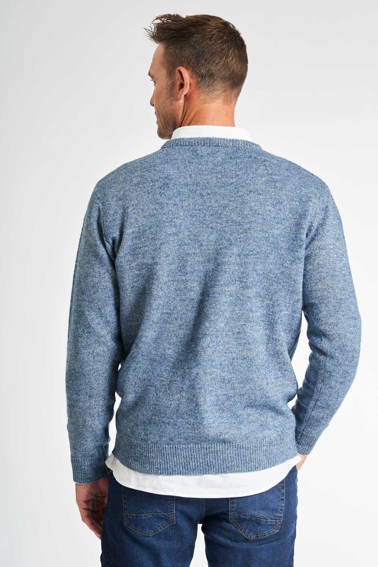 Strik m. Uld 'Langaa' - Blue Melange