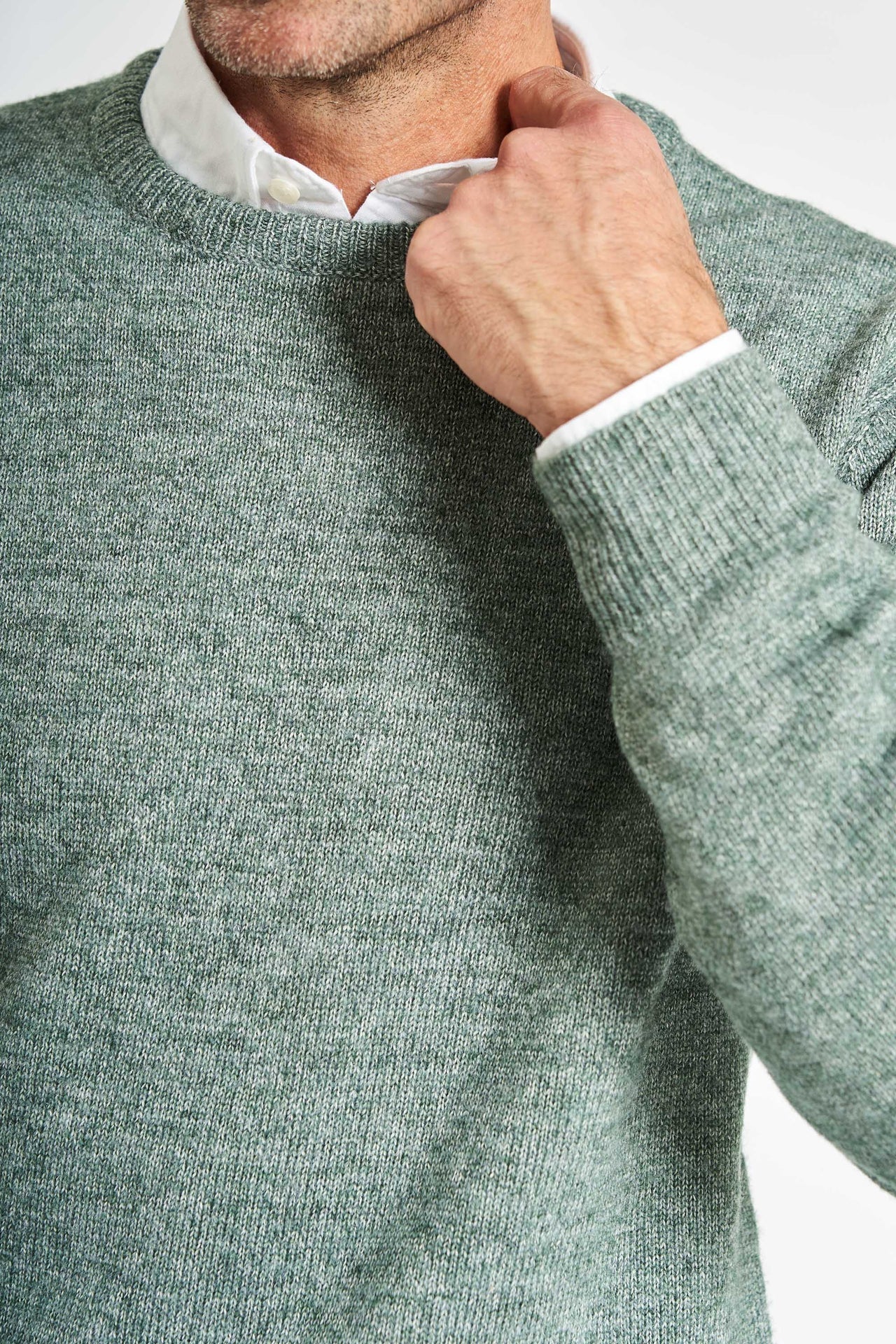 Strik m. Uld 'Langaa' - Hunter Green Melange