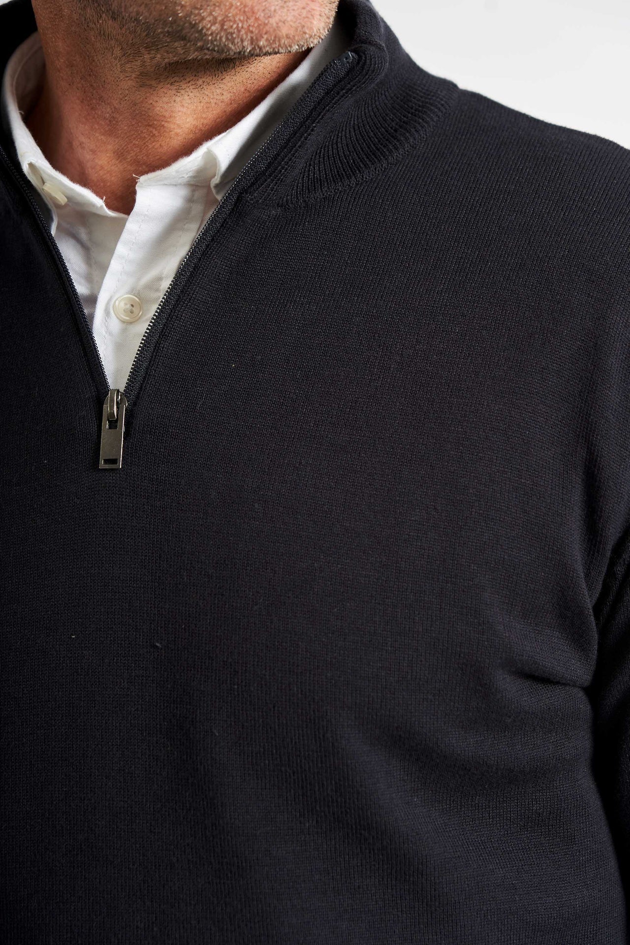 Half Zip Strik 'Havndal' - Dark Navy