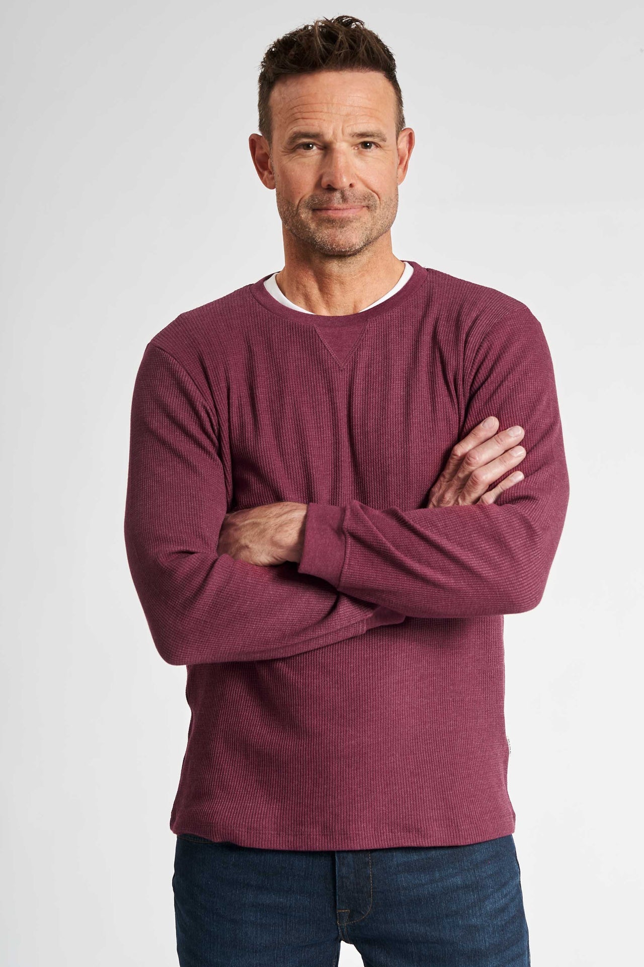 Vaffel Sweat 'Asnaes' - Deep Wine Melange