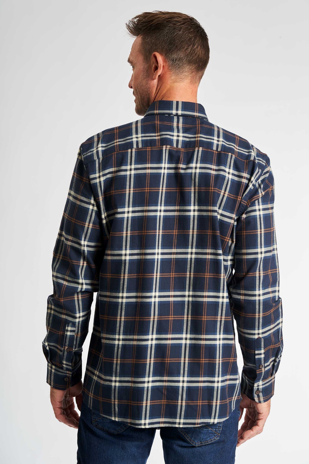 Flannel Skjorte 'Aage' - Navy Check