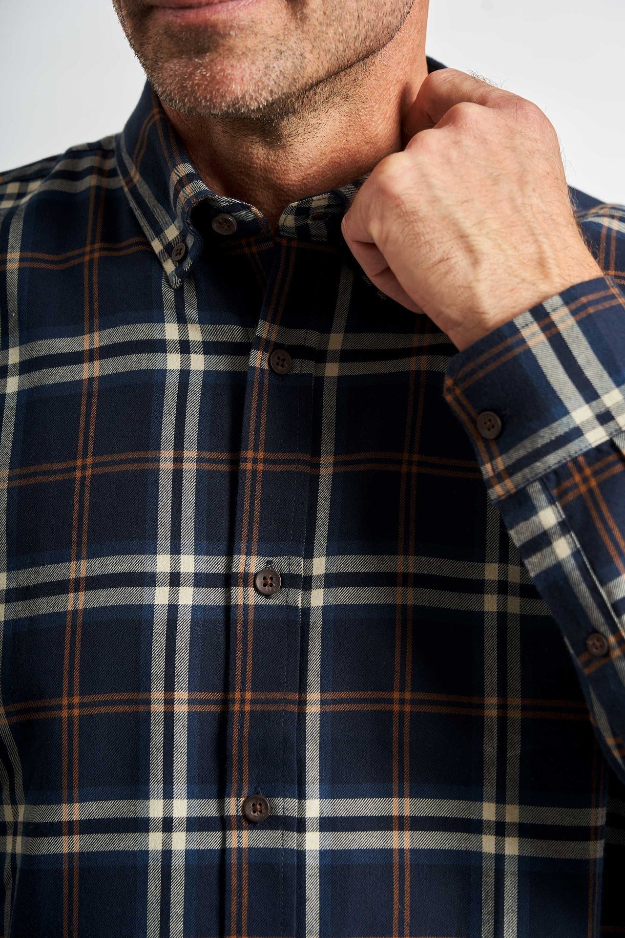 Flannel Skjorte 'Aage' - Navy Check