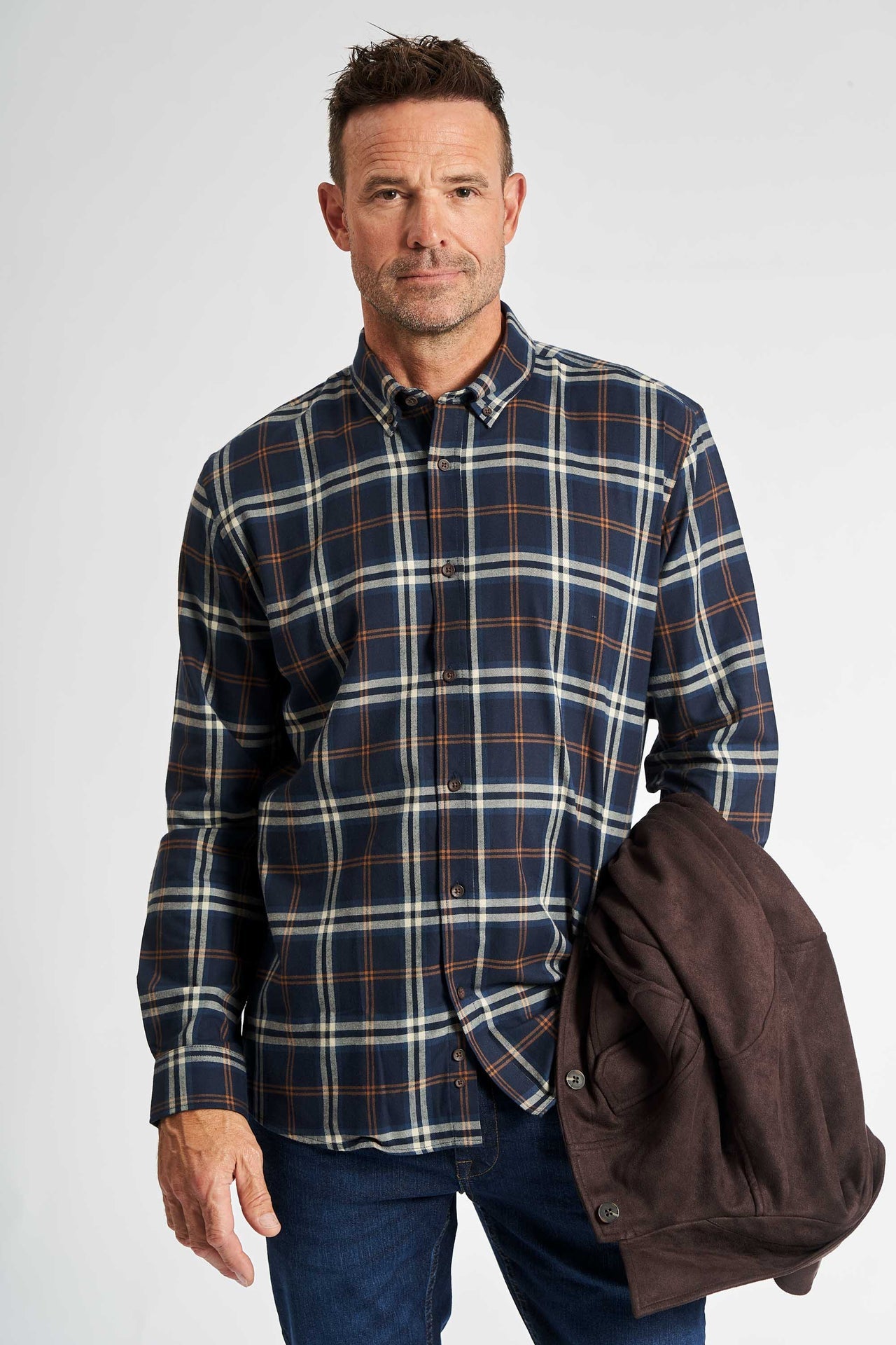 Flannel Skjorte 'Aage' - Navy Check