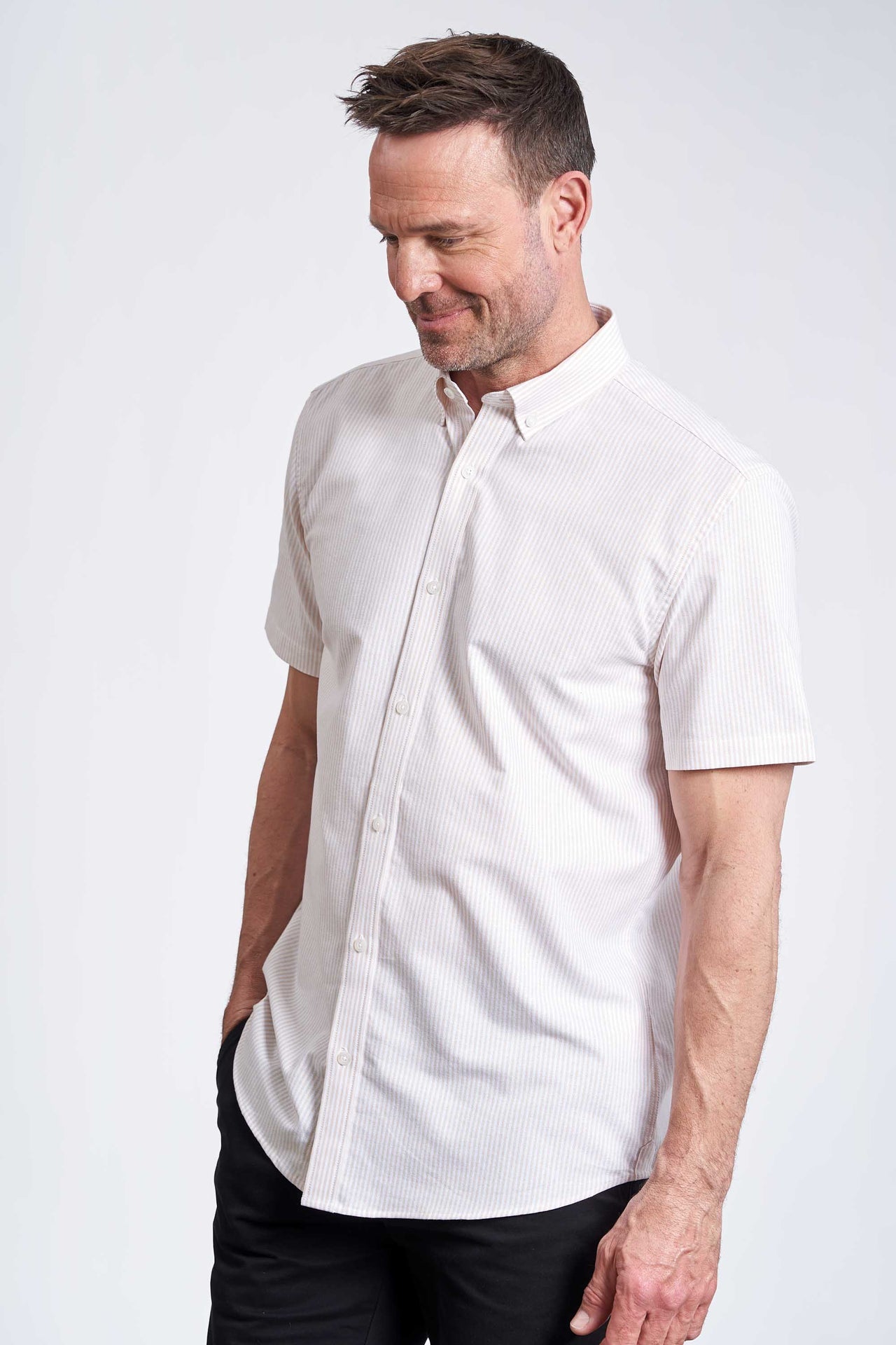 K/æ Oxford Skjorte 'Tinglev' - Mocca Stripe