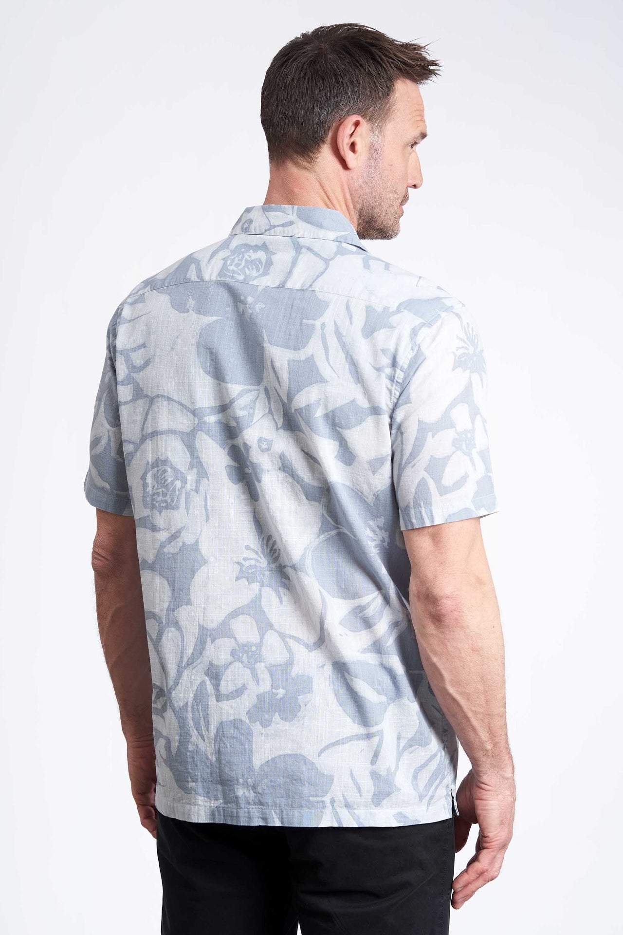 K/æ Skjorte 'Rasmus' - Light Blue/Off White - AOP