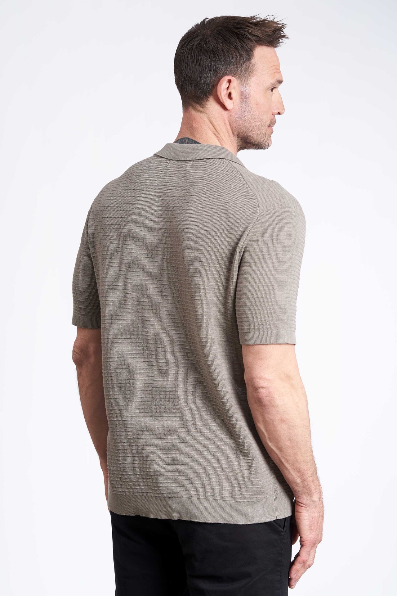 Strikket Polo 'Jesper' - Grey, Structure