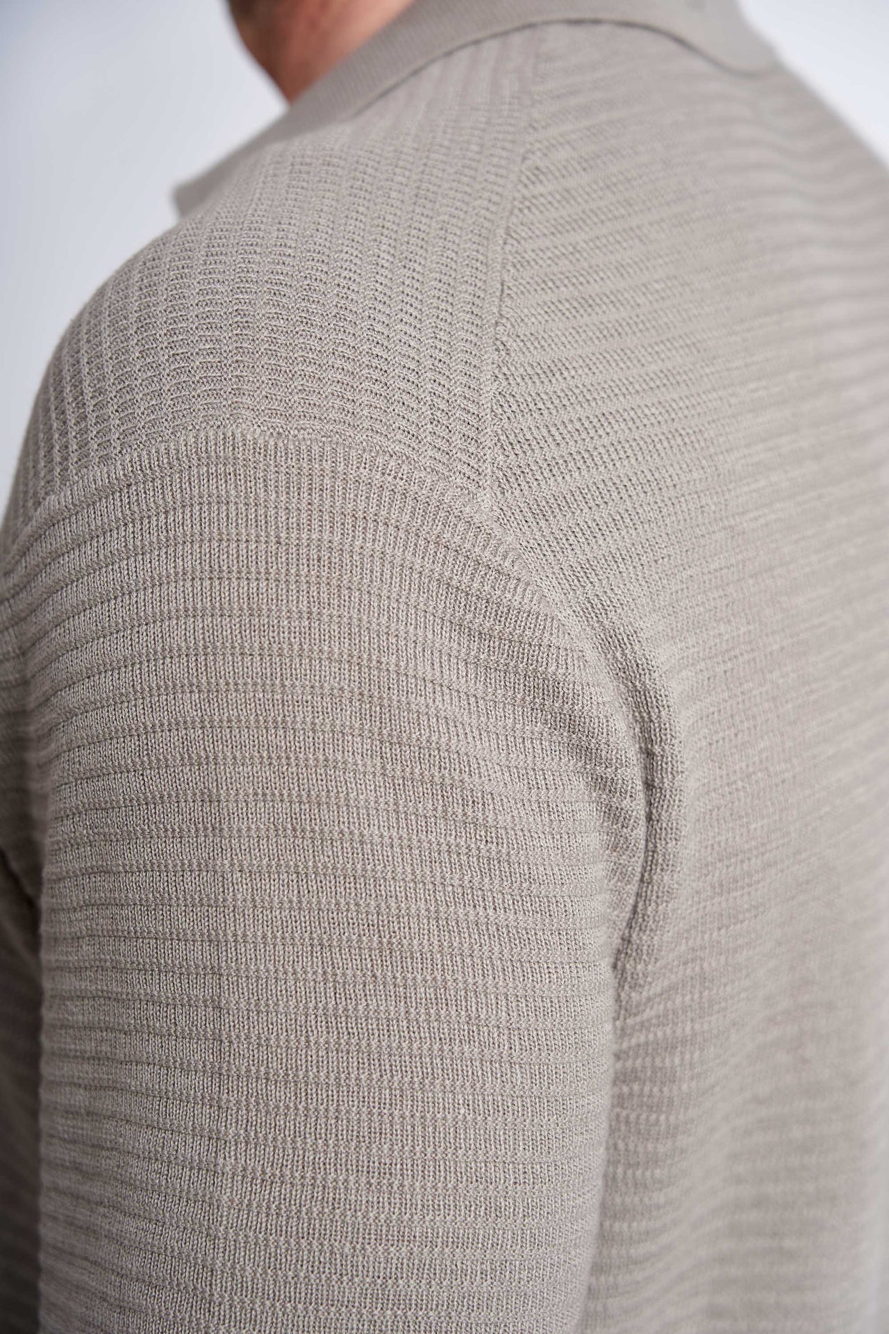 Strikket Polo 'Jesper' - Grey, Structure