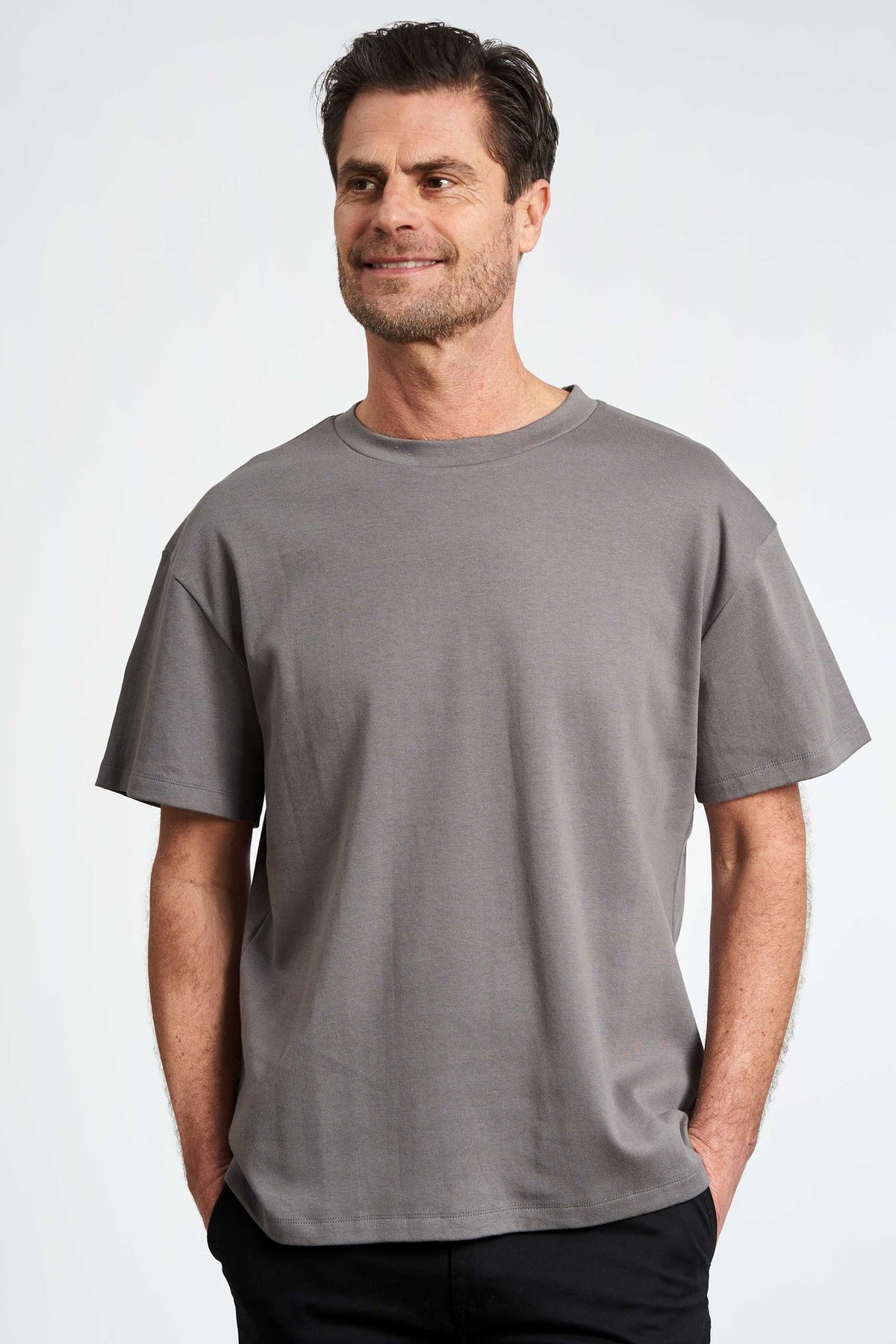 Box Fit T-Shirt 'Hvide Sande' - Smoked Pearl