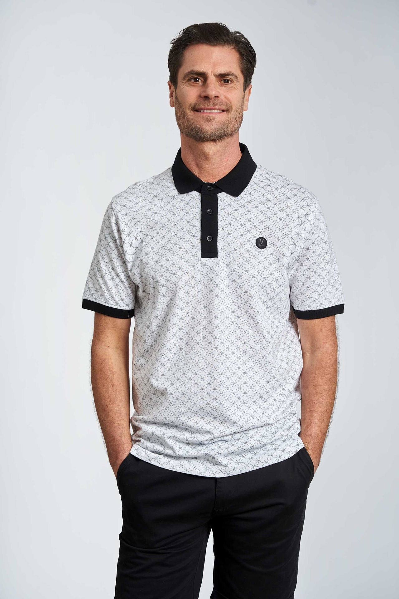 Polo 'Bording' - AOP 2-1