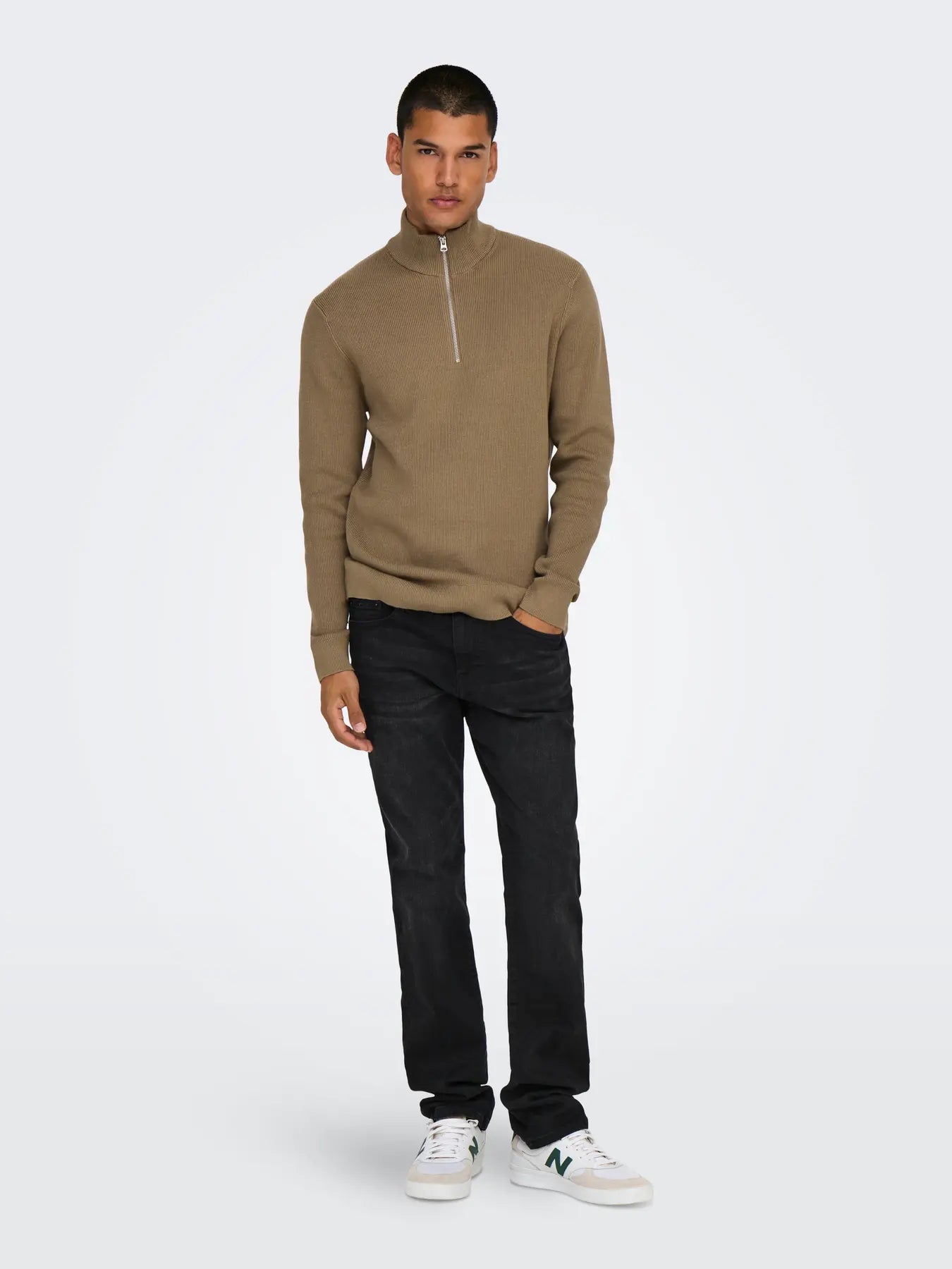 'Onsweft' Mellemhøj talje Slim fit Jeans - Black Denim