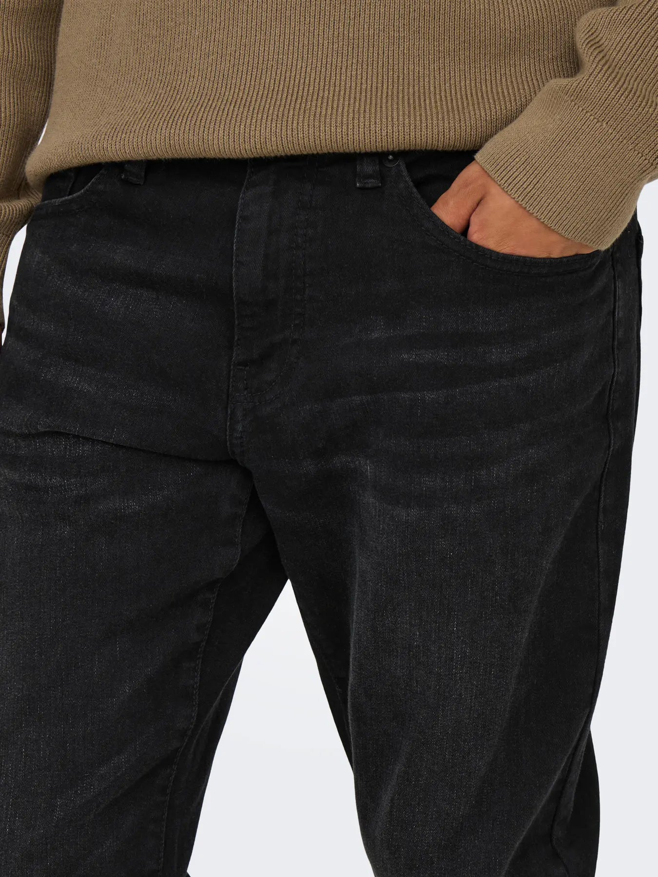 'Onsweft' Mellemhøj talje Slim fit Jeans - Black Denim