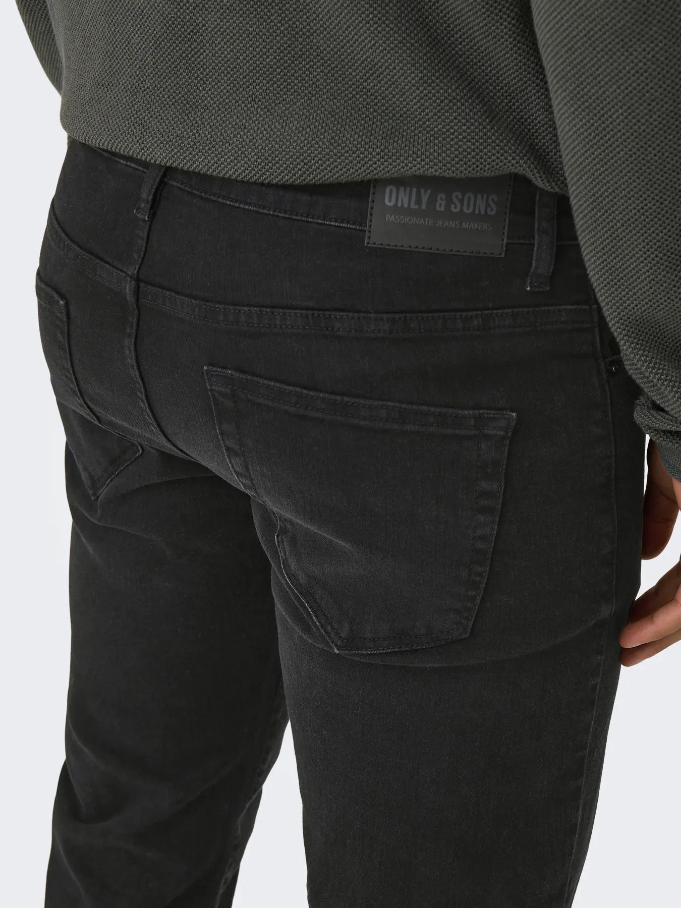 'Onsweft' Mellemhøj talje Slim fit Jeans - Black Denim