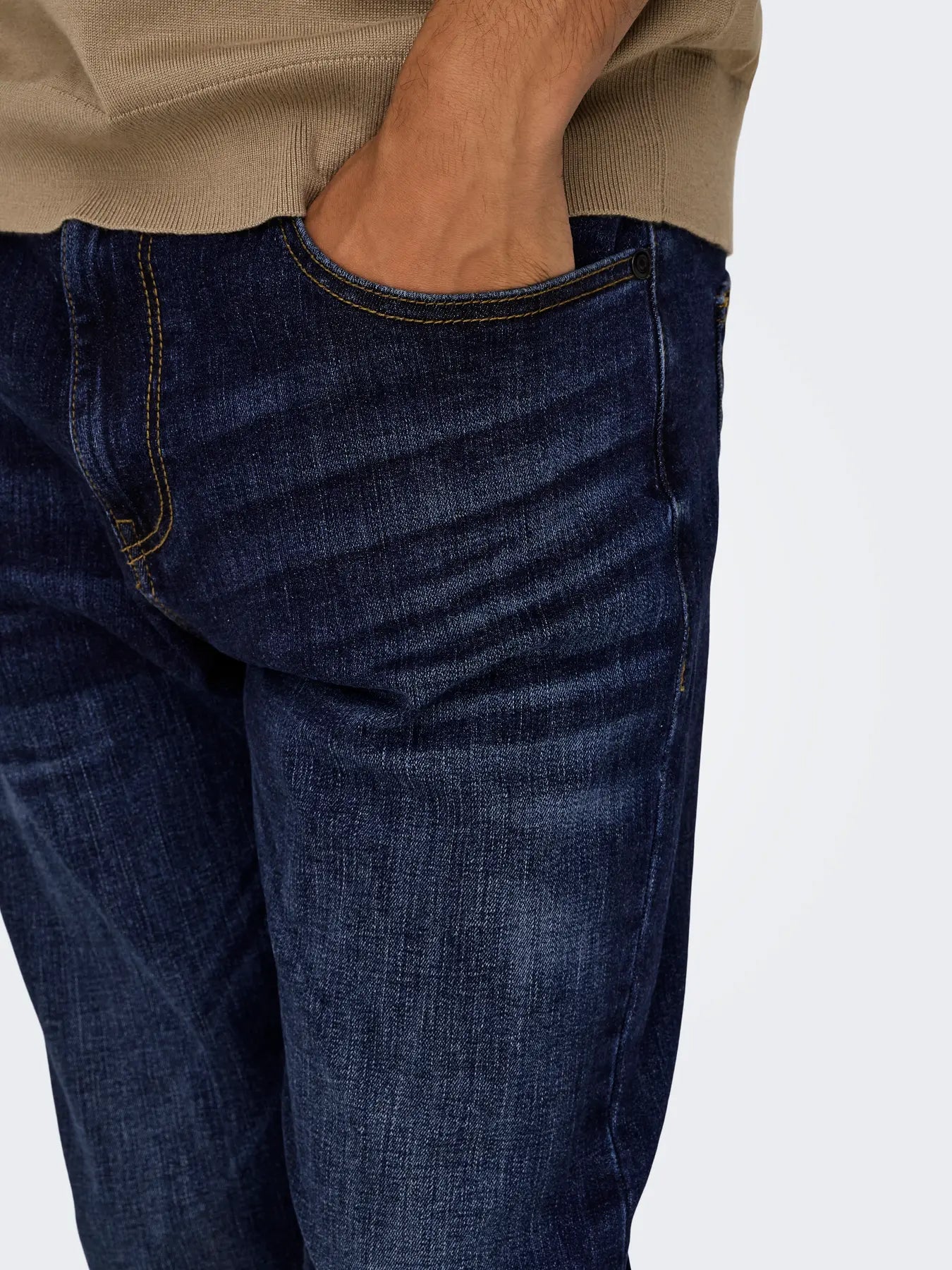 'Onsweft' Mellemhøj talje Regular fit Jeans - Dark Blue Denim