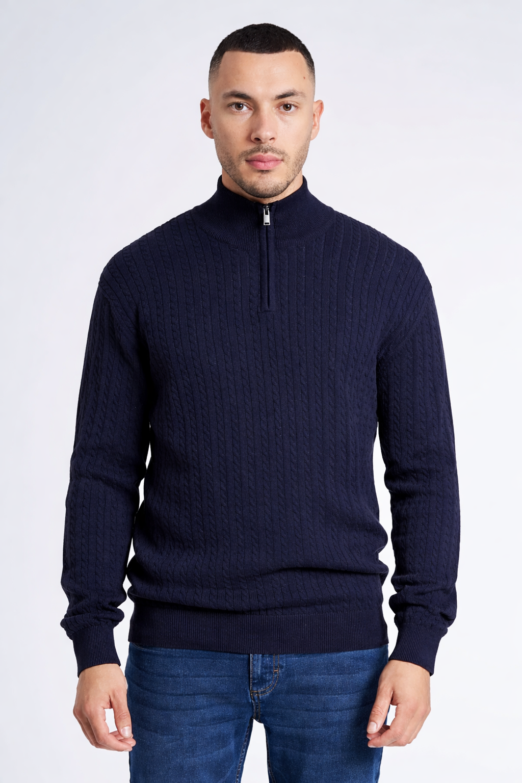 Half Zip Kabelstrik 'Oure' - Dark Navy