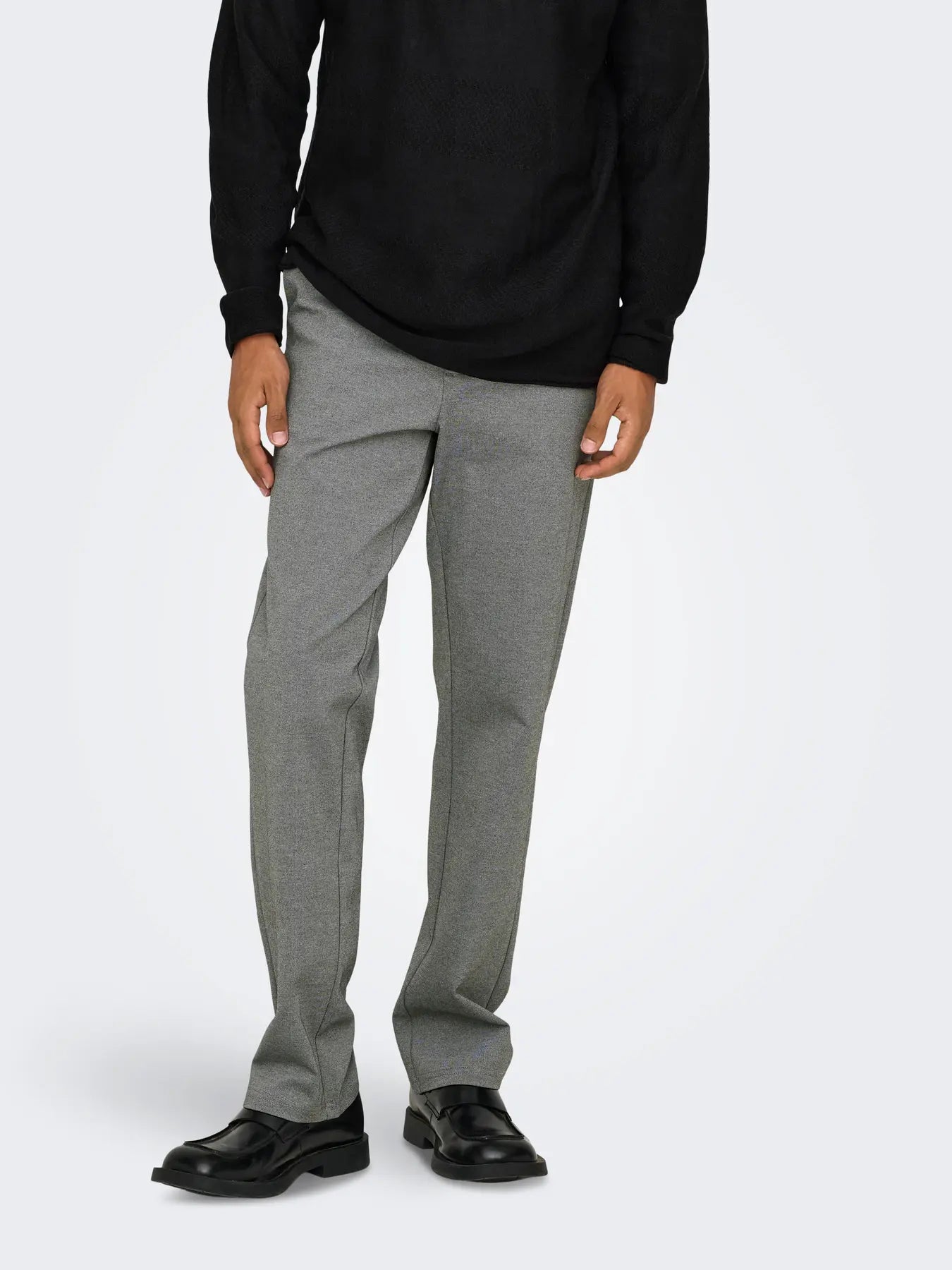 'Onsmark' Regular fit Chinobukser - Medium Grey Melange