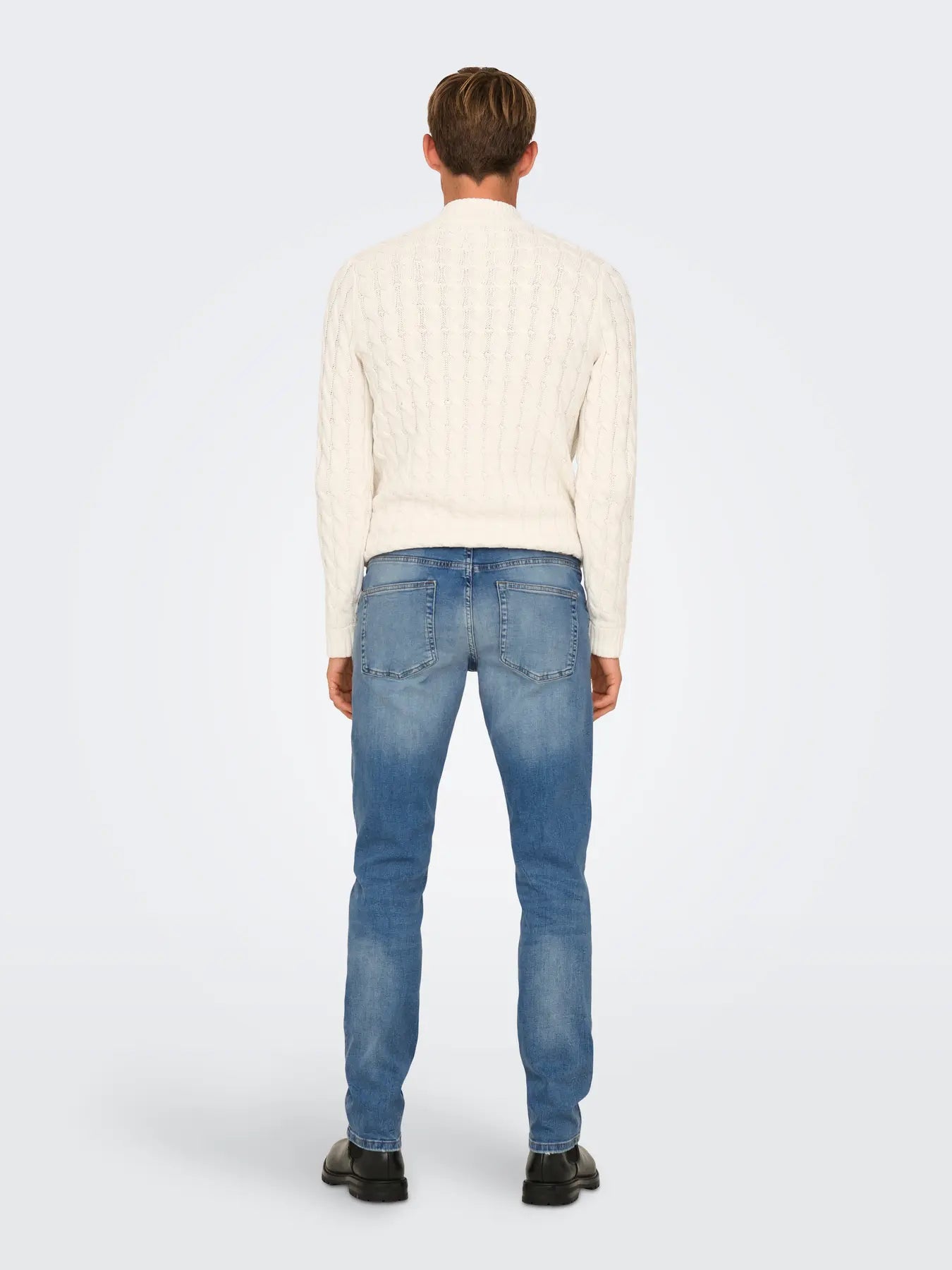 'Onsweft' Mellemhøj talje Regular fit Jeans - Light Medium Blue Denim