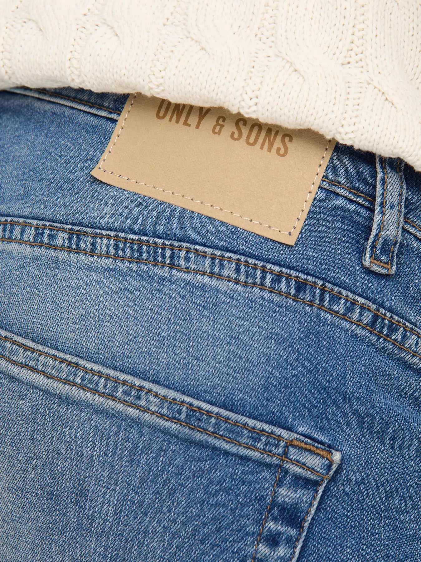 'Onsweft' Mellemhøj talje Regular fit Jeans - Light Medium Blue Denim