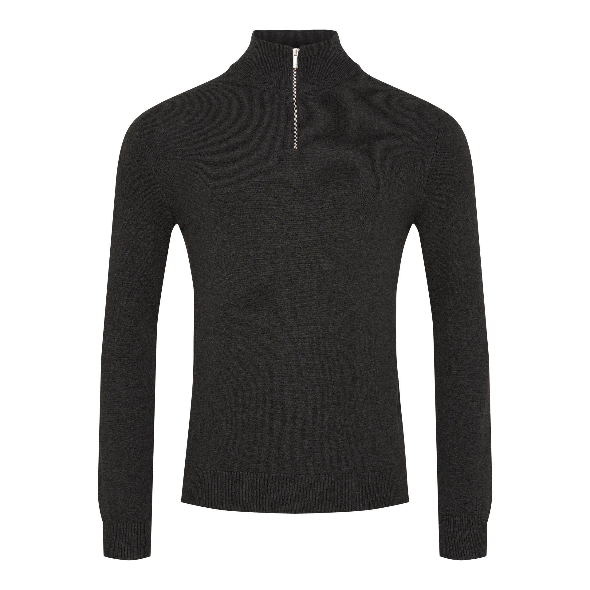 Halfzip Strik 'Mathias' - Charcoal Melange