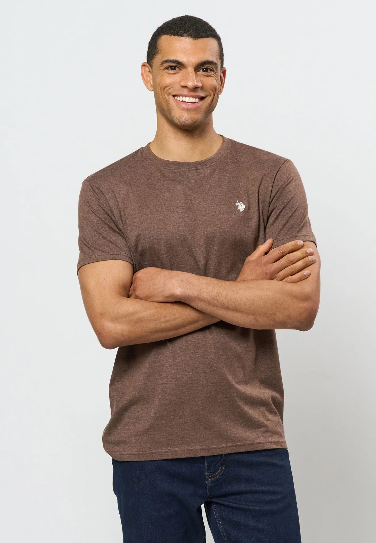 Logo T-Shirt 'Arjun' - Chestnut Melange
