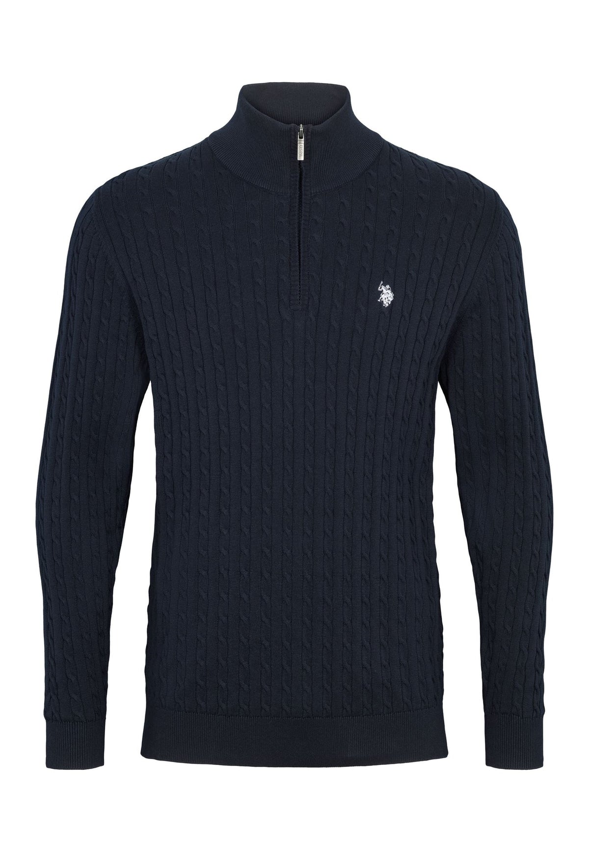 Kabel Strik Half-Zip 'Romeo' - Dark Sapphire
