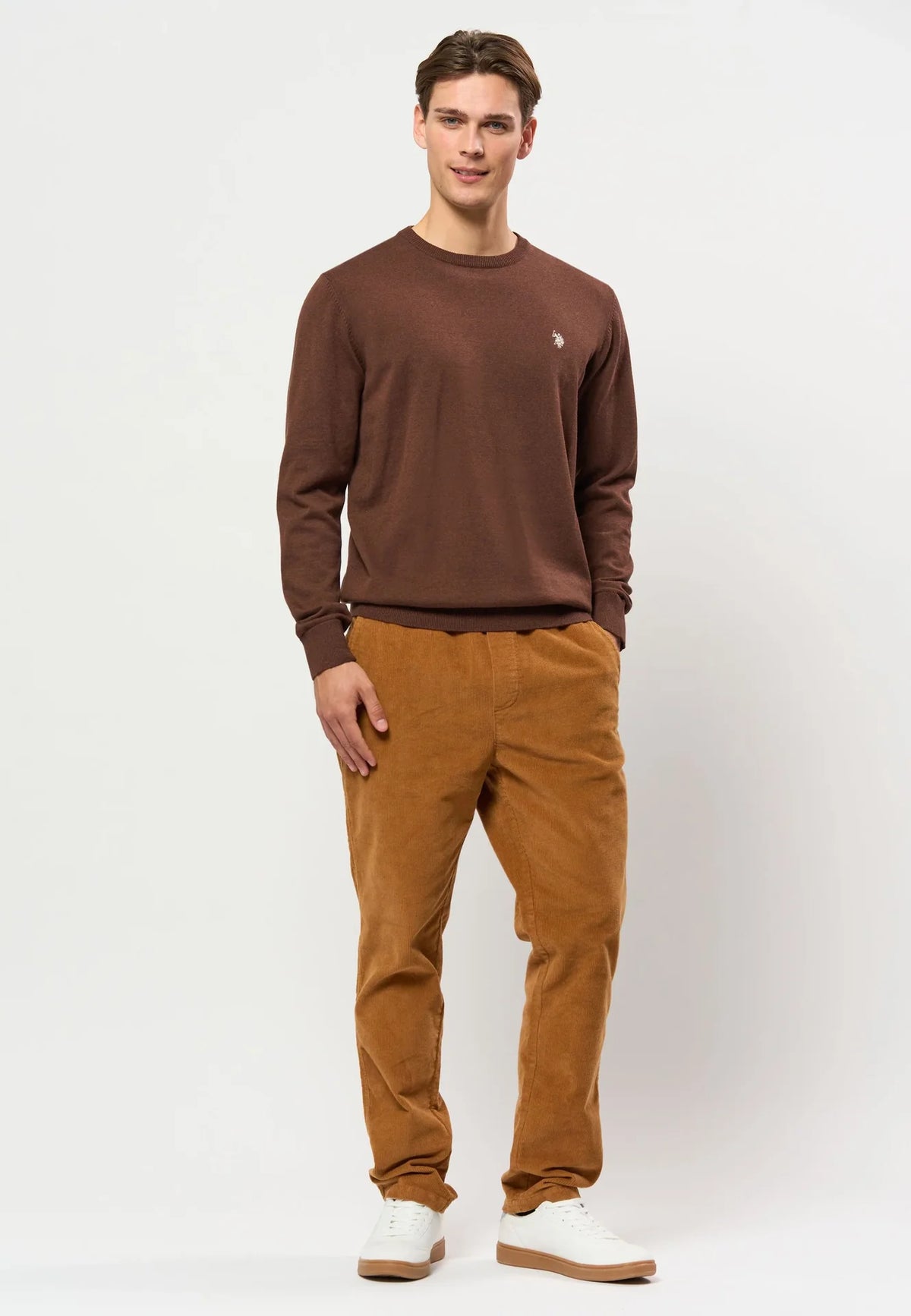 O'Neck Knit 'Adair' - Chestnut Melange