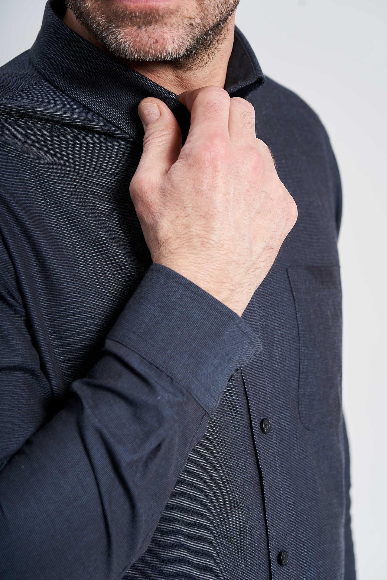 Fil-á-Fil Skjorte 'Arthur' - Blue/Black