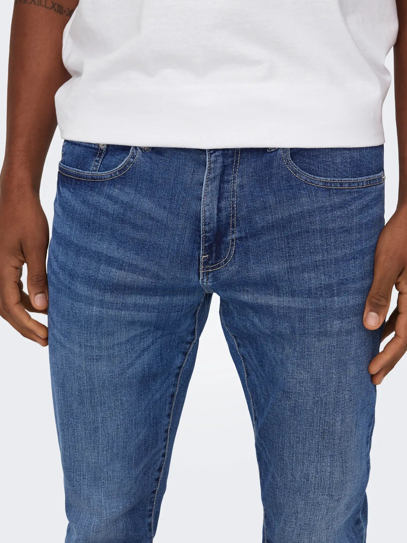 'Onsweft' Mellemhøj talje Regular fit Jeans - Medium Blue Denim