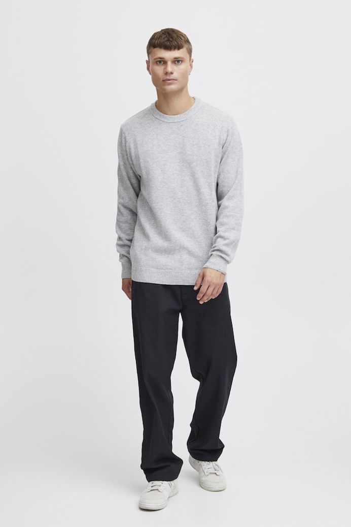 'SDDYLLON' Strik Pullover - Light Grey Melange
