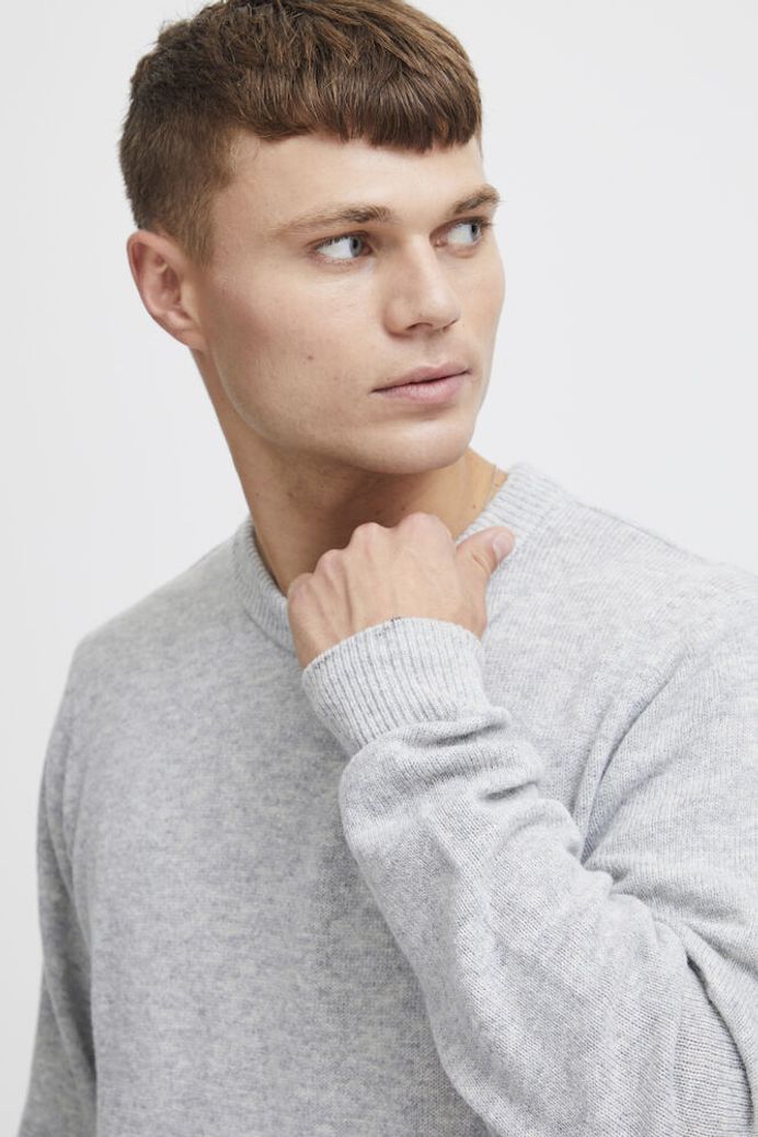 'SDDYLLON' Strik Pullover - Light Grey Melange