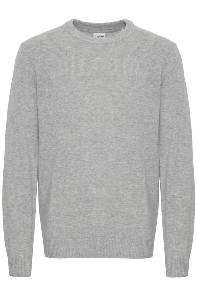'SDDYLLON' Strik Pullover - Light Grey Melange